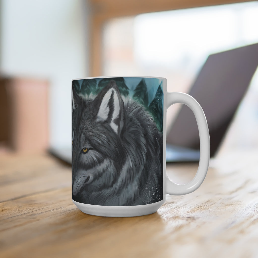 WHITE Winter Wolves Mug 15oz