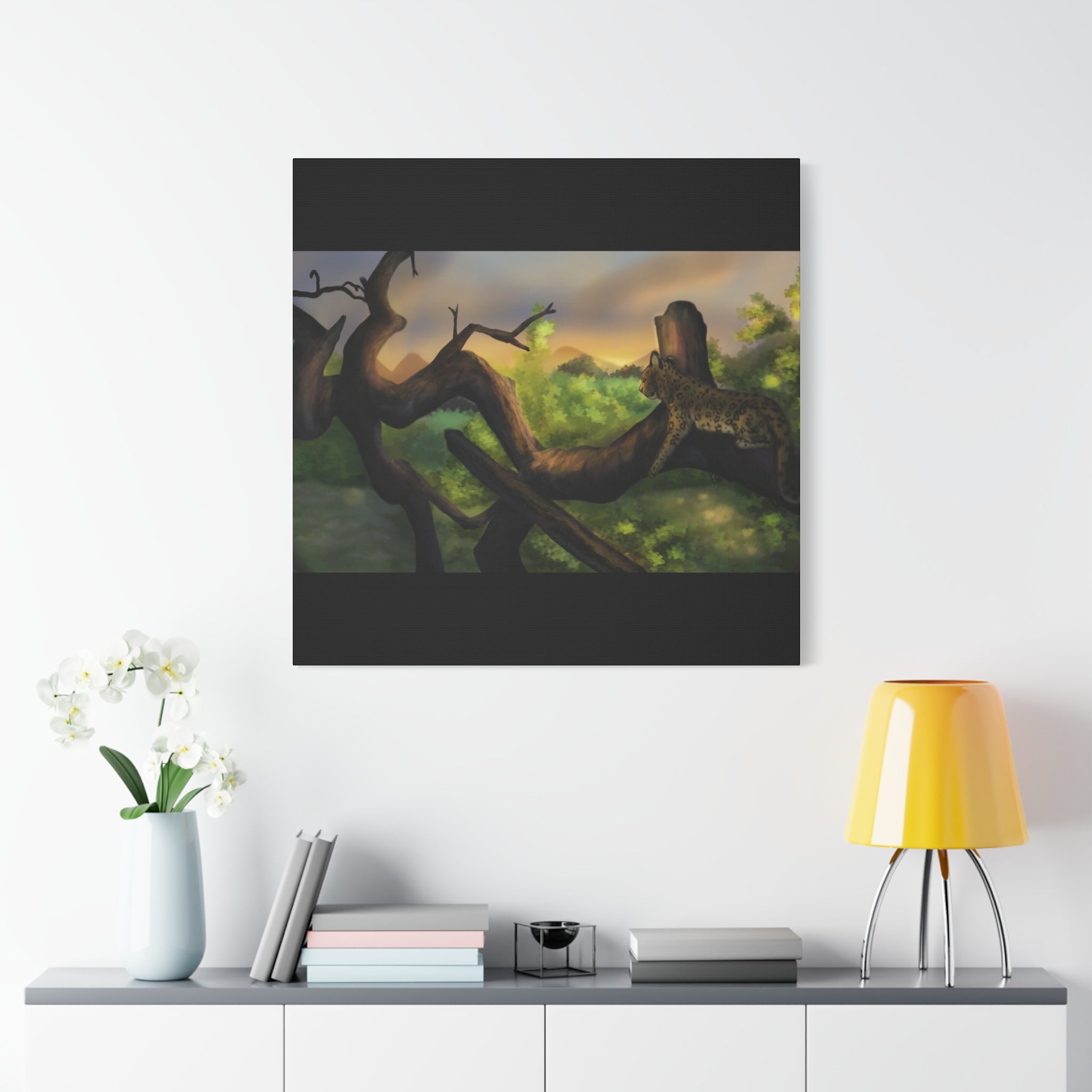 Leopard Landscape Matte Canvas, Stretched, 1.25"