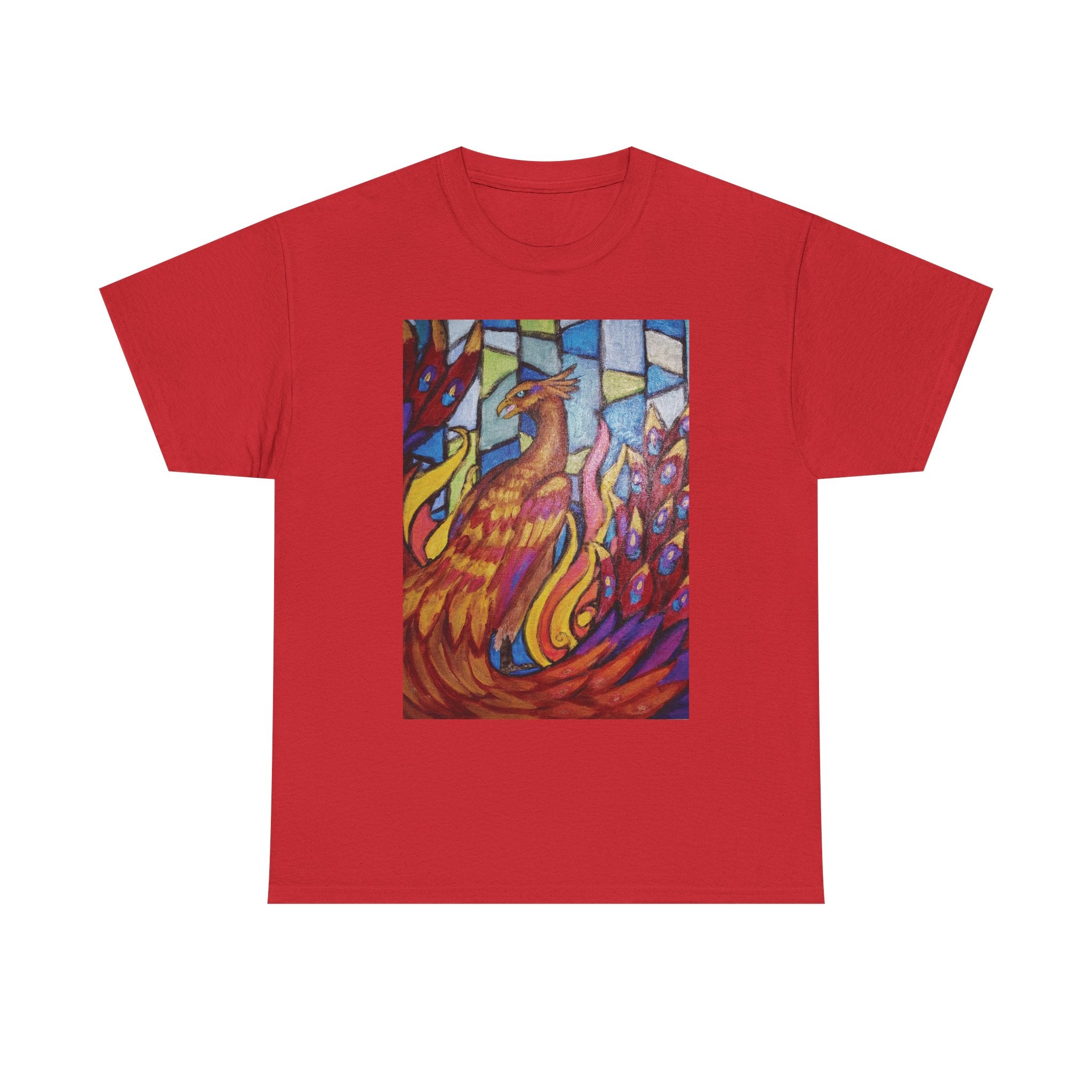 Stained Glass Phoenix Heavy Cotton Tee