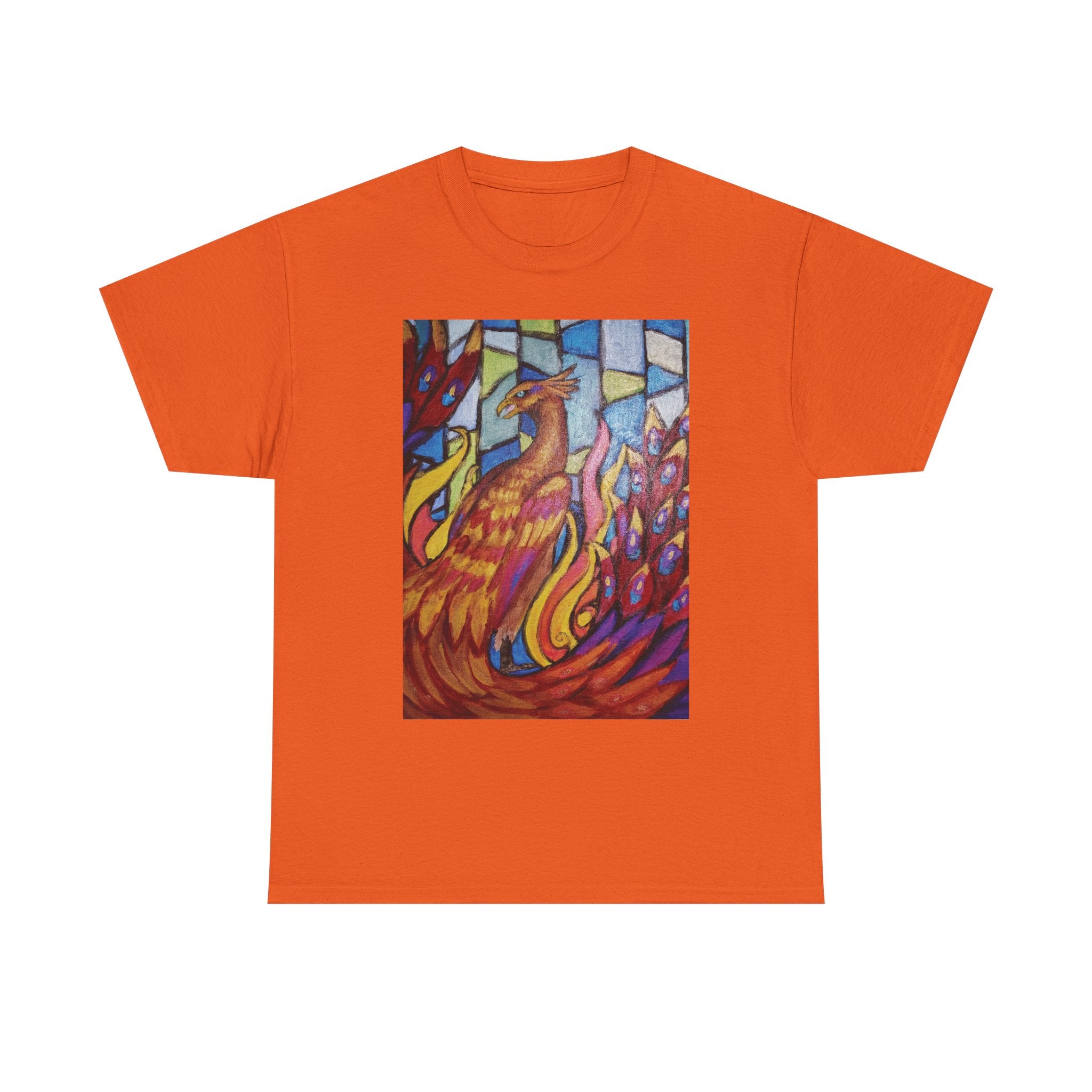 Stained Glass Phoenix Heavy Cotton Tee