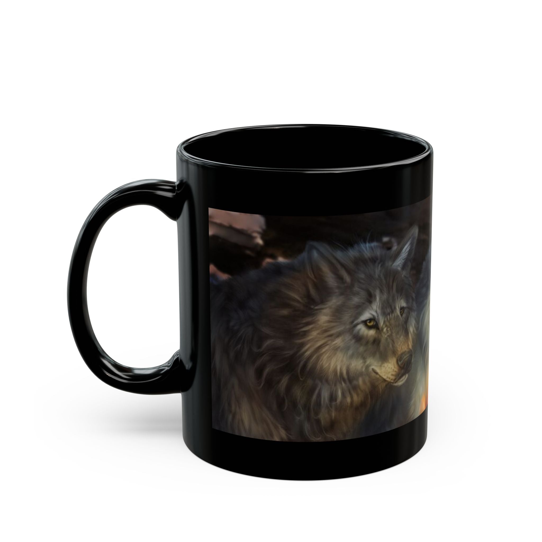 Fire Wolves  black Mug (15oz)