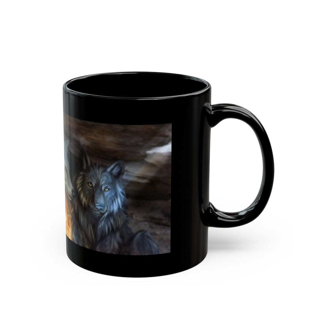 Fire Wolves  black Mug (15oz)
