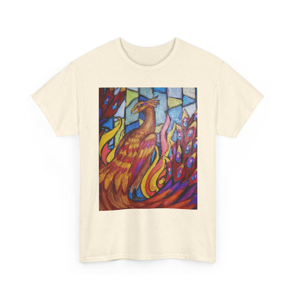 Stained Glass Phoenix heavy Cotton Tee