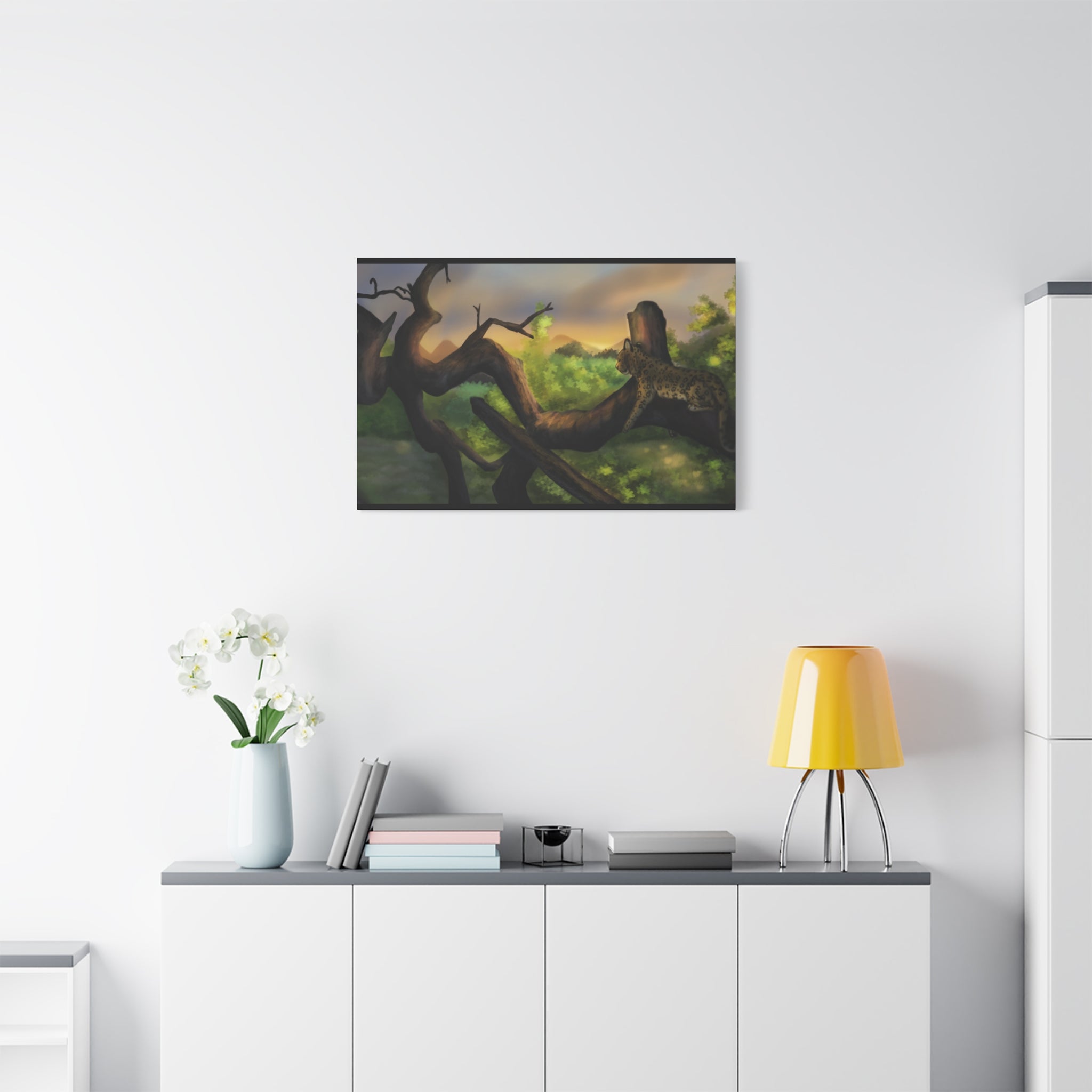 Leopard Landscape Matte Canvas, Stretched, 1.25"