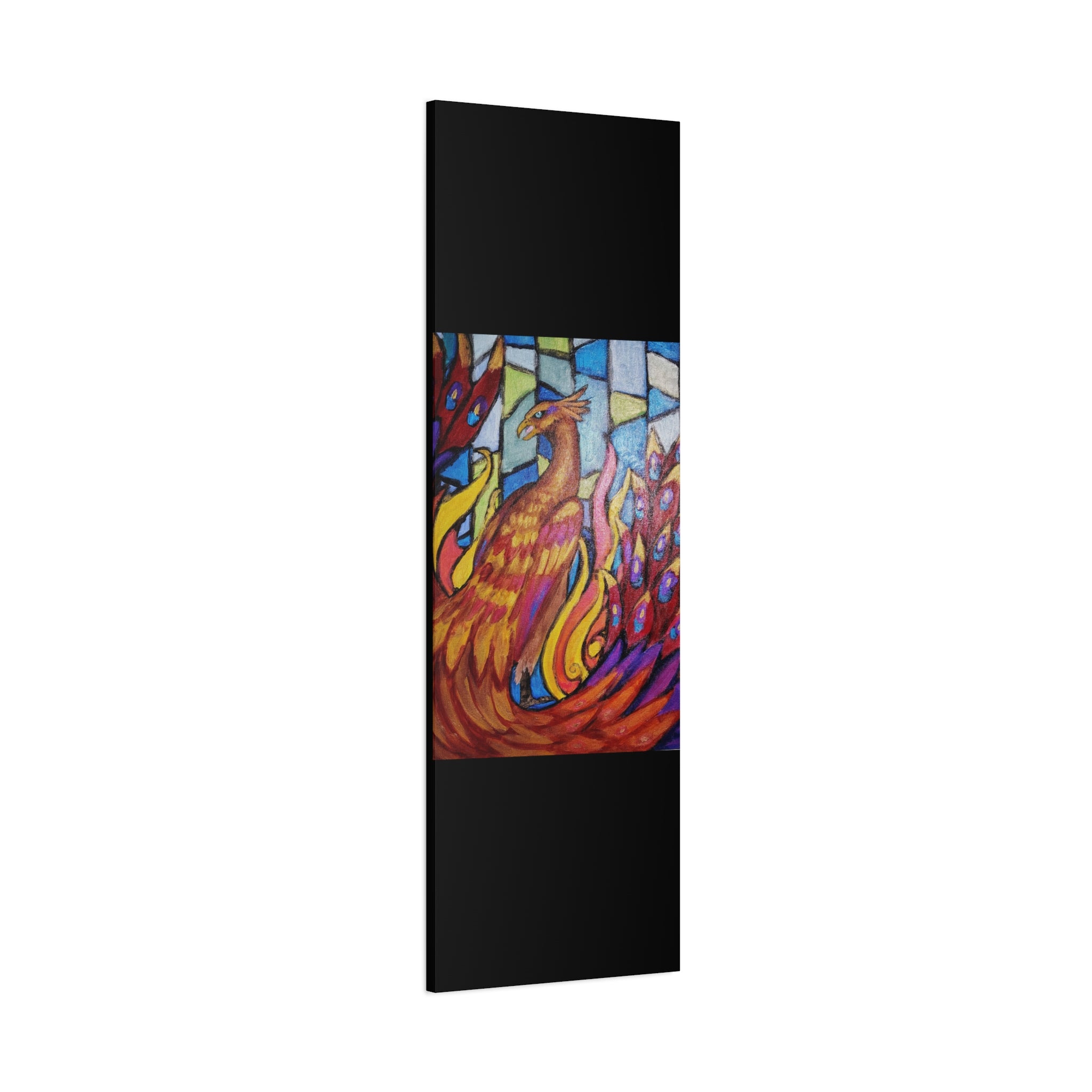 STAINED GLASS PHOENIX Stretched, 1.25"
