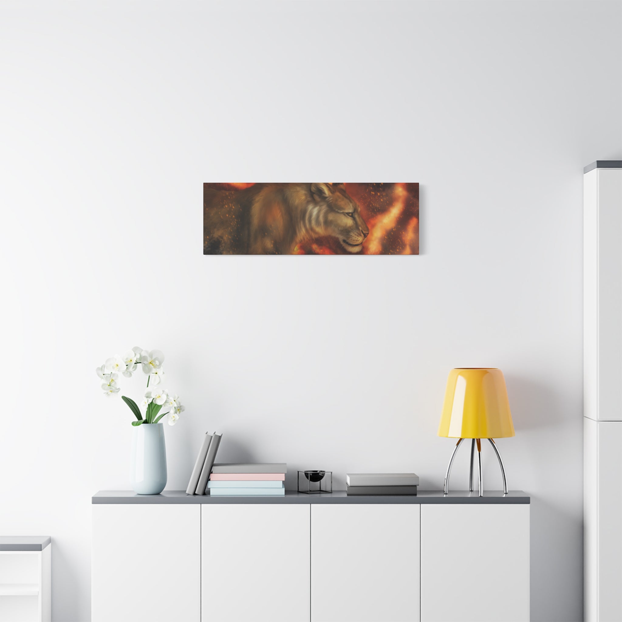 Fire lion Canvas, Stretched, 1.25"