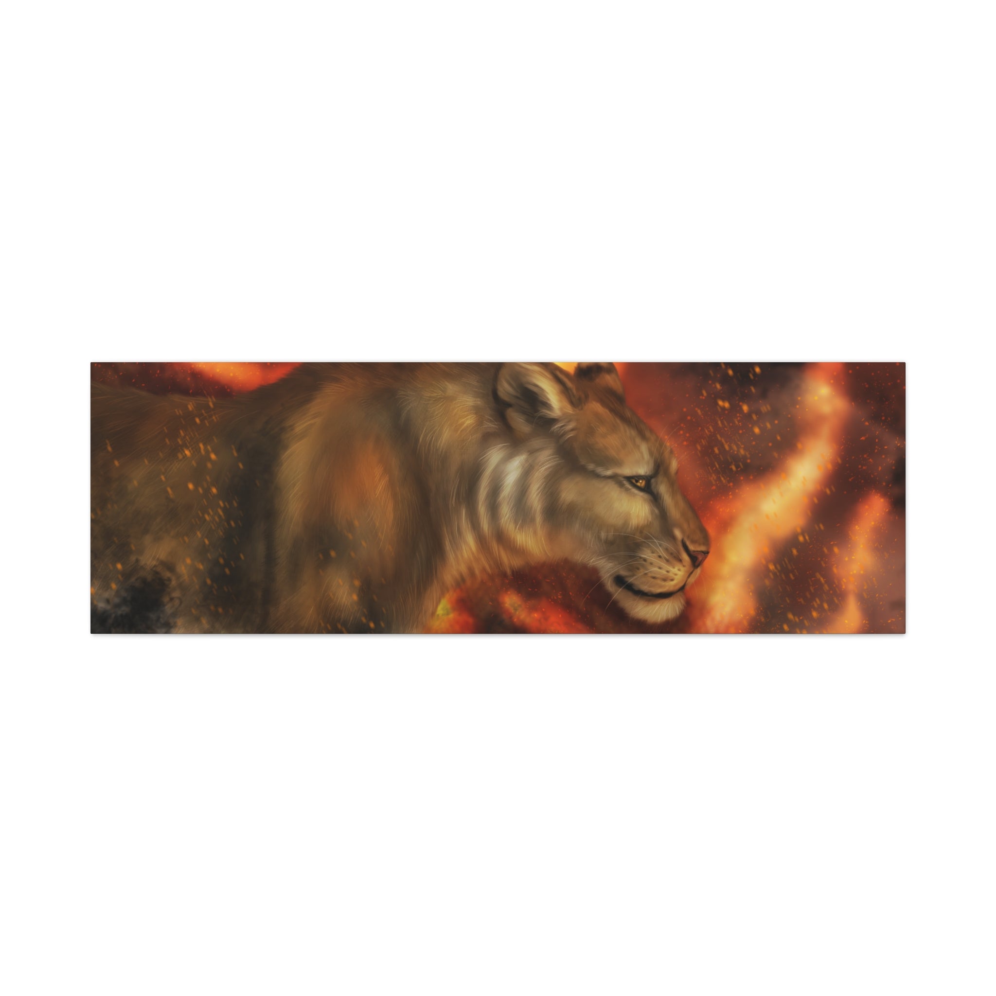 Fire lion Canvas, Stretched, 1.25"