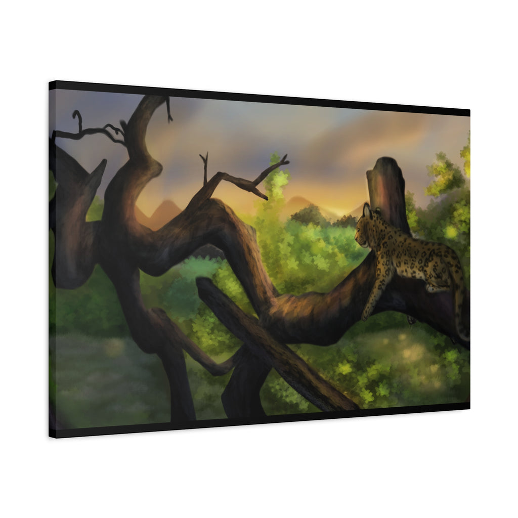 Leopard Landscape Matte Canvas, Stretched, 1.25"