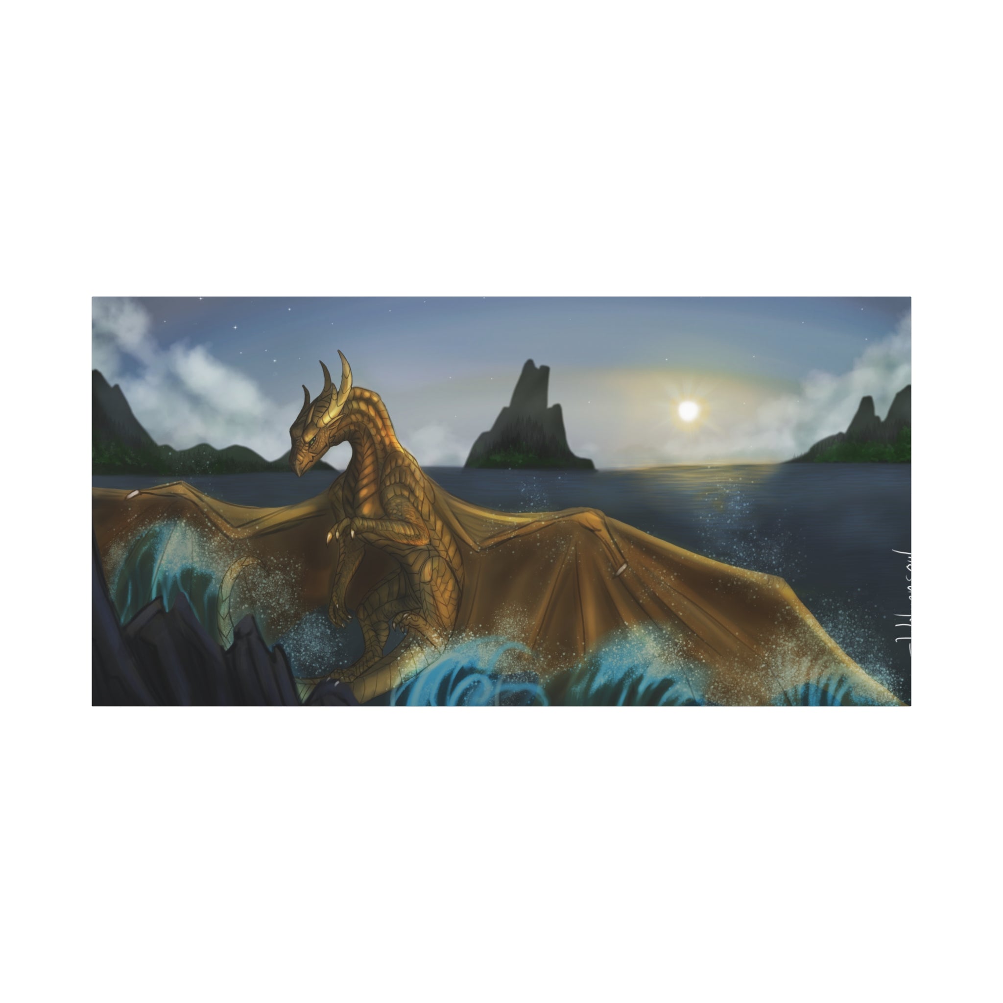 WATER DRAGON Matte Canvas, Stretched, 1.25"