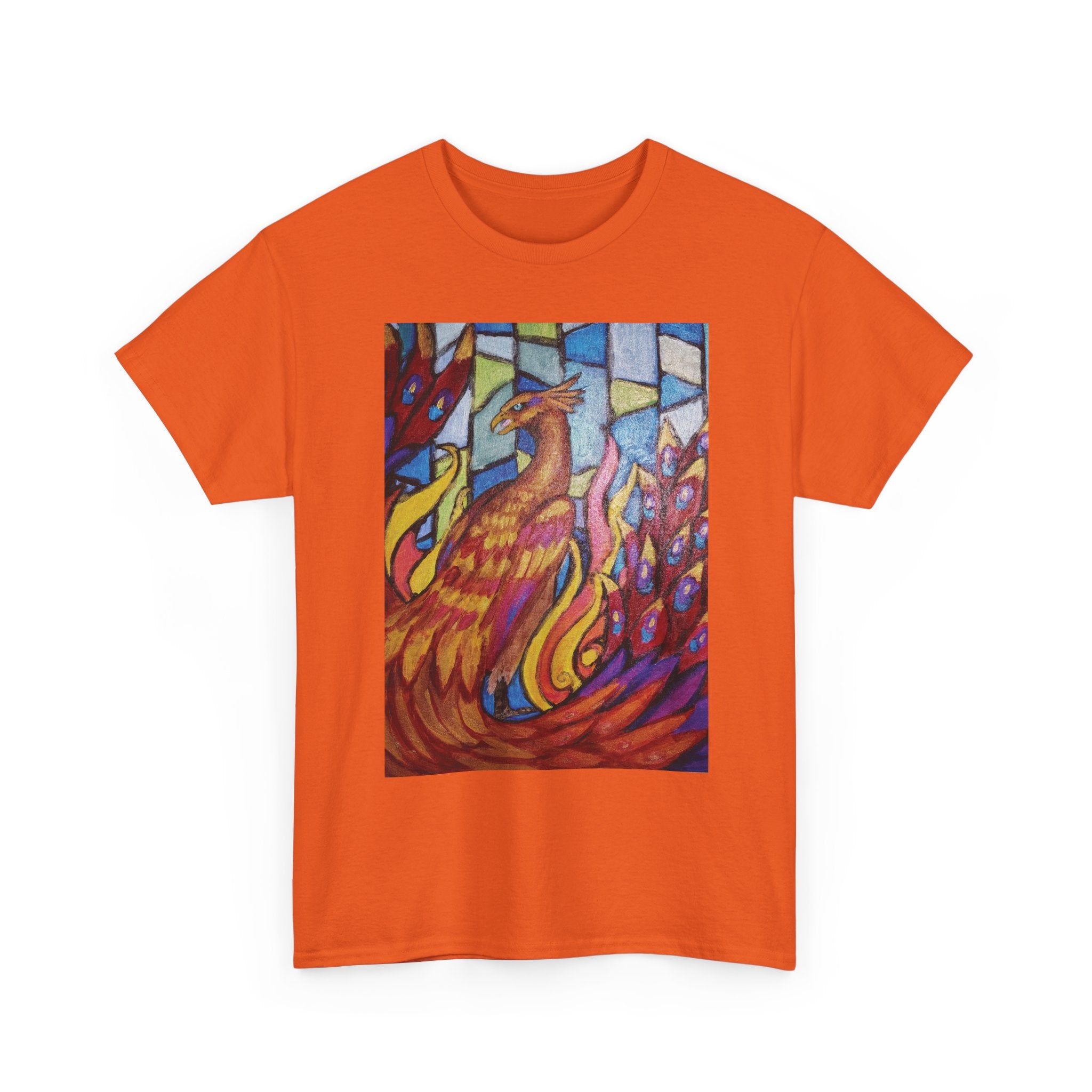 Stained Glass Phoenix Heavy Cotton Tee