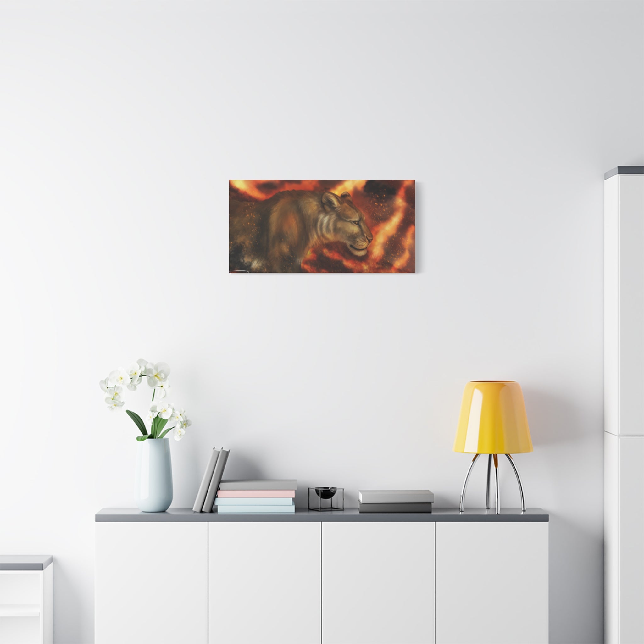 Fire lion Canvas, Stretched, 1.25"