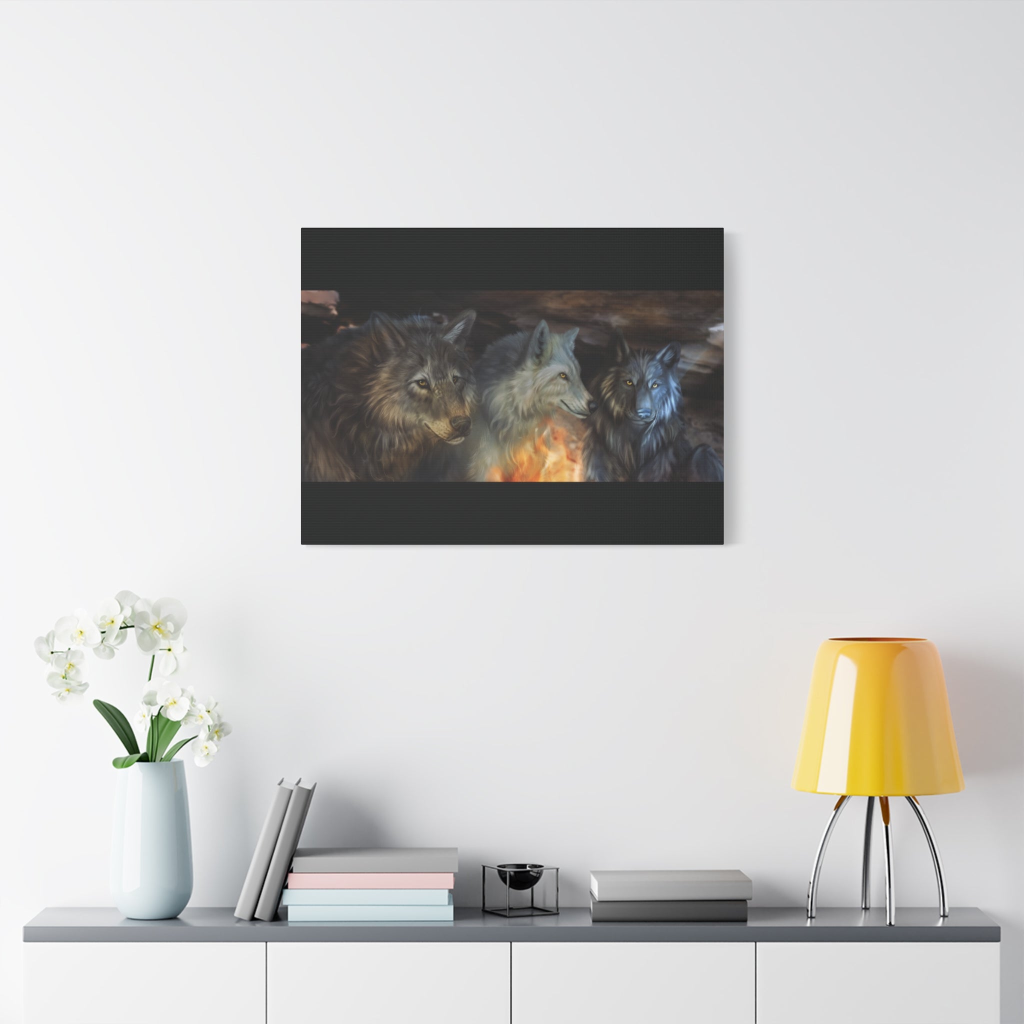 Fire Wolves Matte Canvas, Stretched, 1.25"