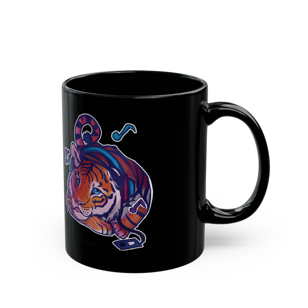 Black  Music Cat Mug (15oz)
