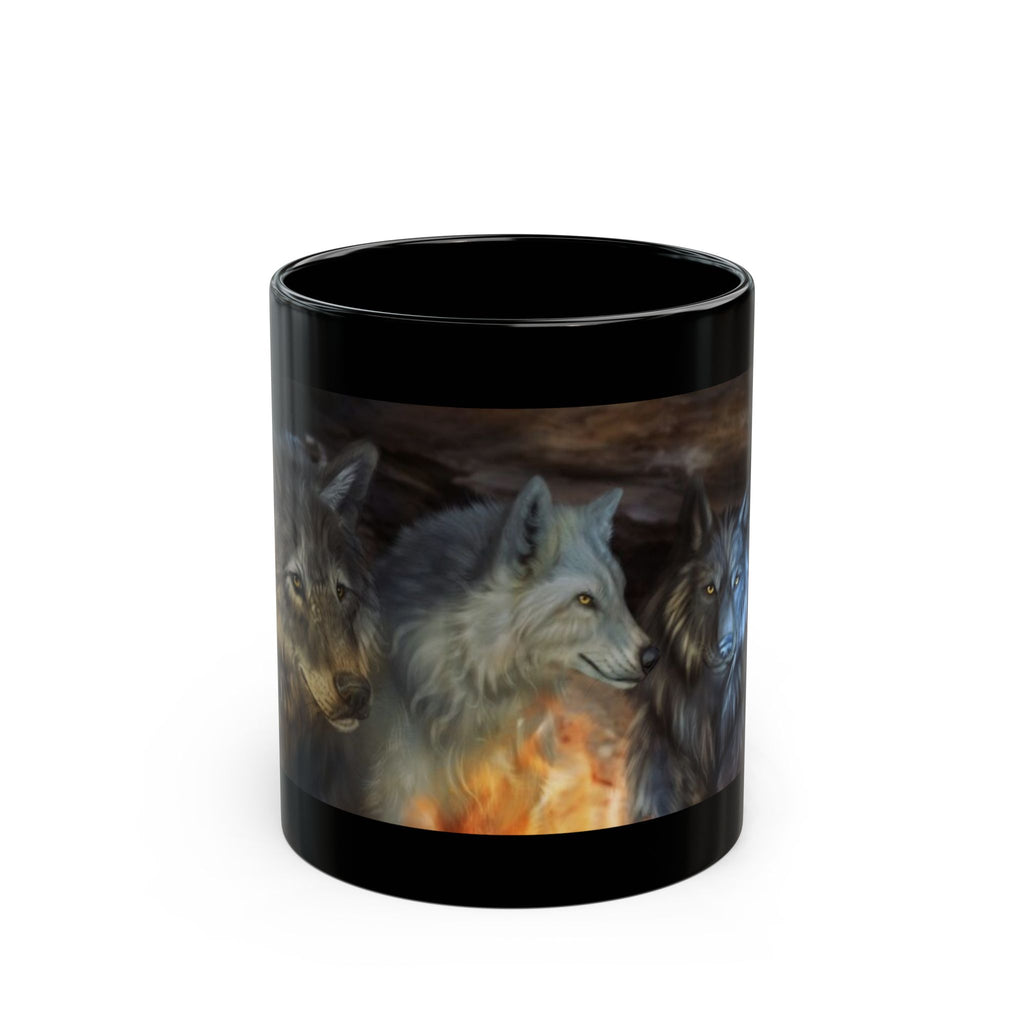 Fire Wolves  black Mug (15oz)