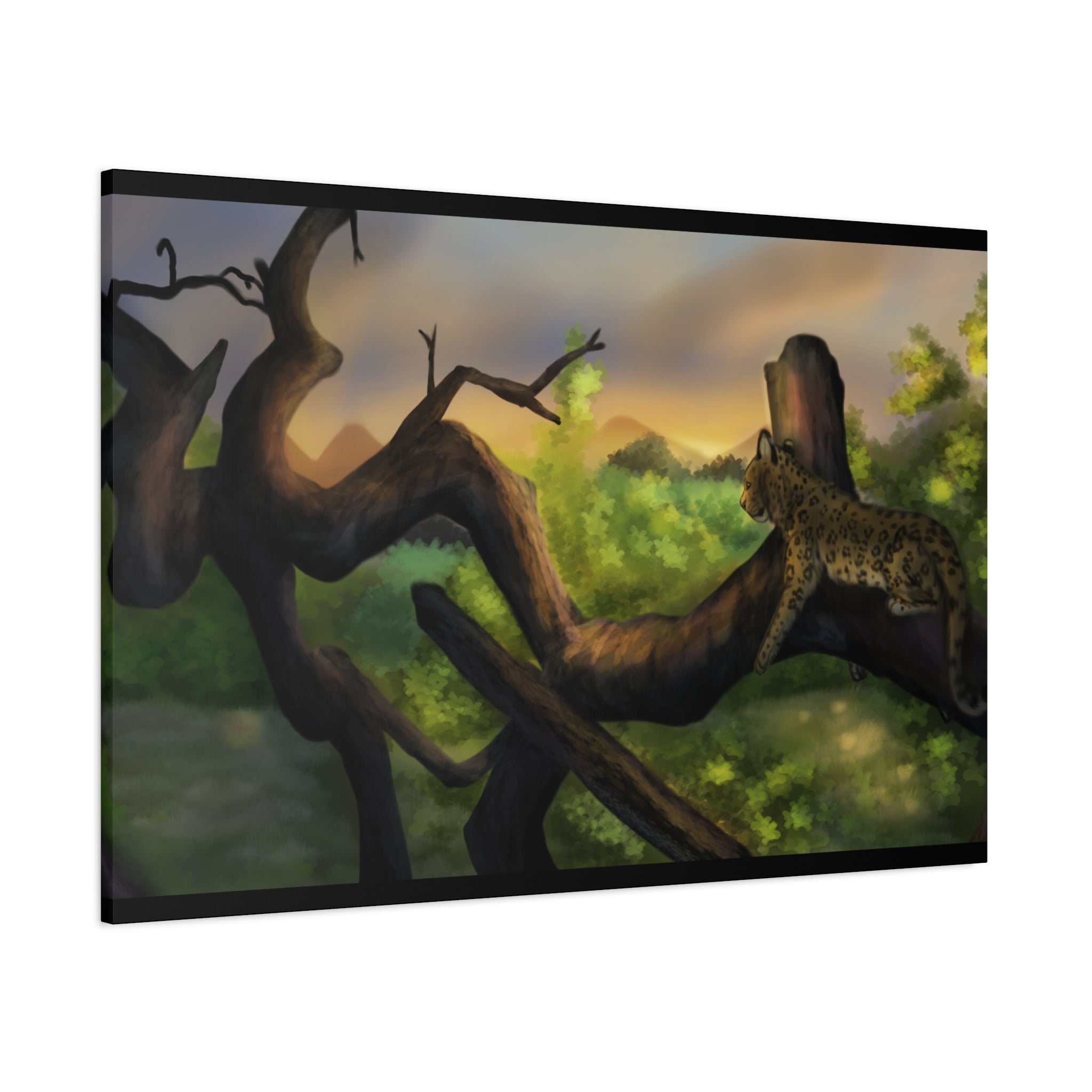 Leopard Landscape Matte Canvas, Stretched, 1.25"