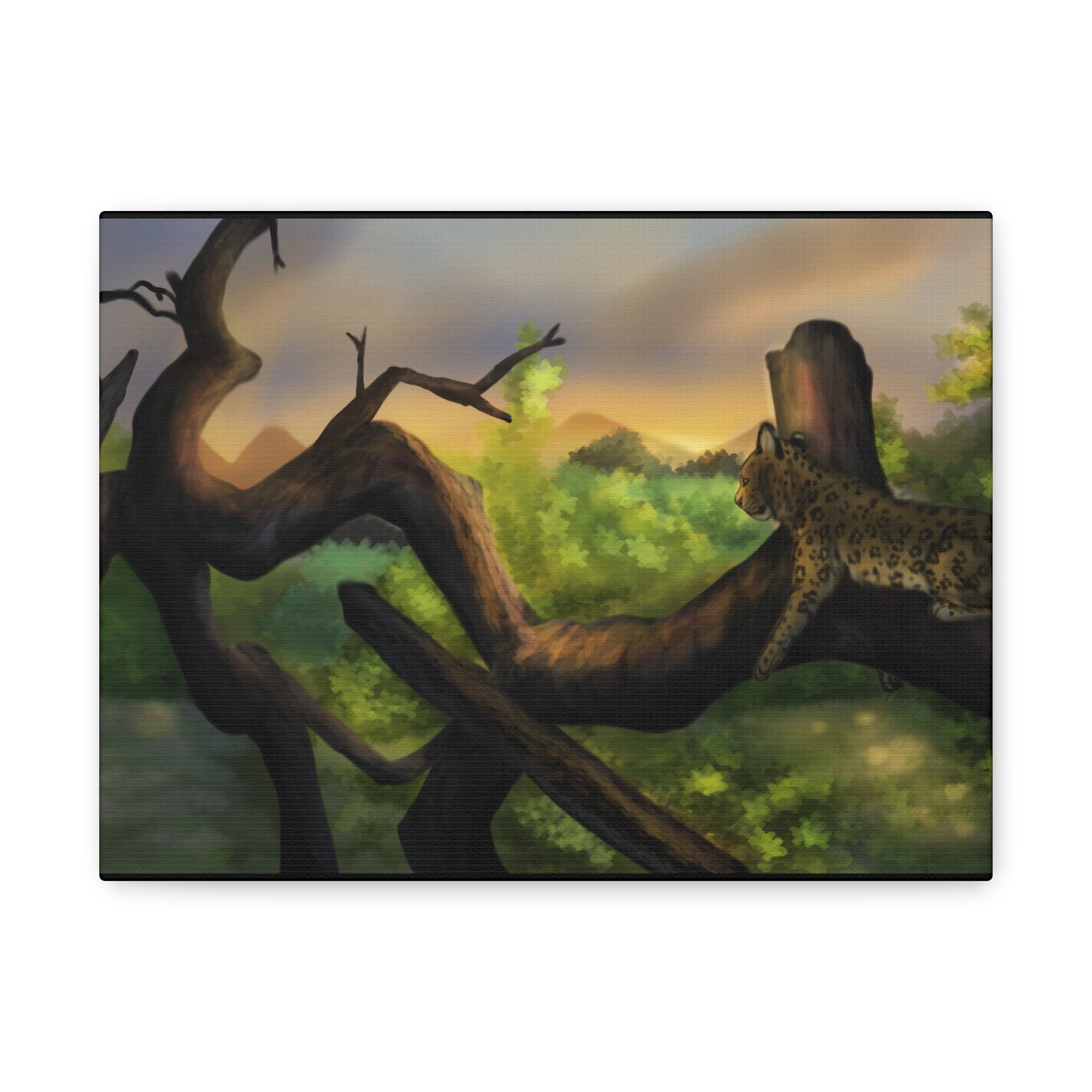 Leopard Landscape Matte Canvas, Stretched, 1.25"
