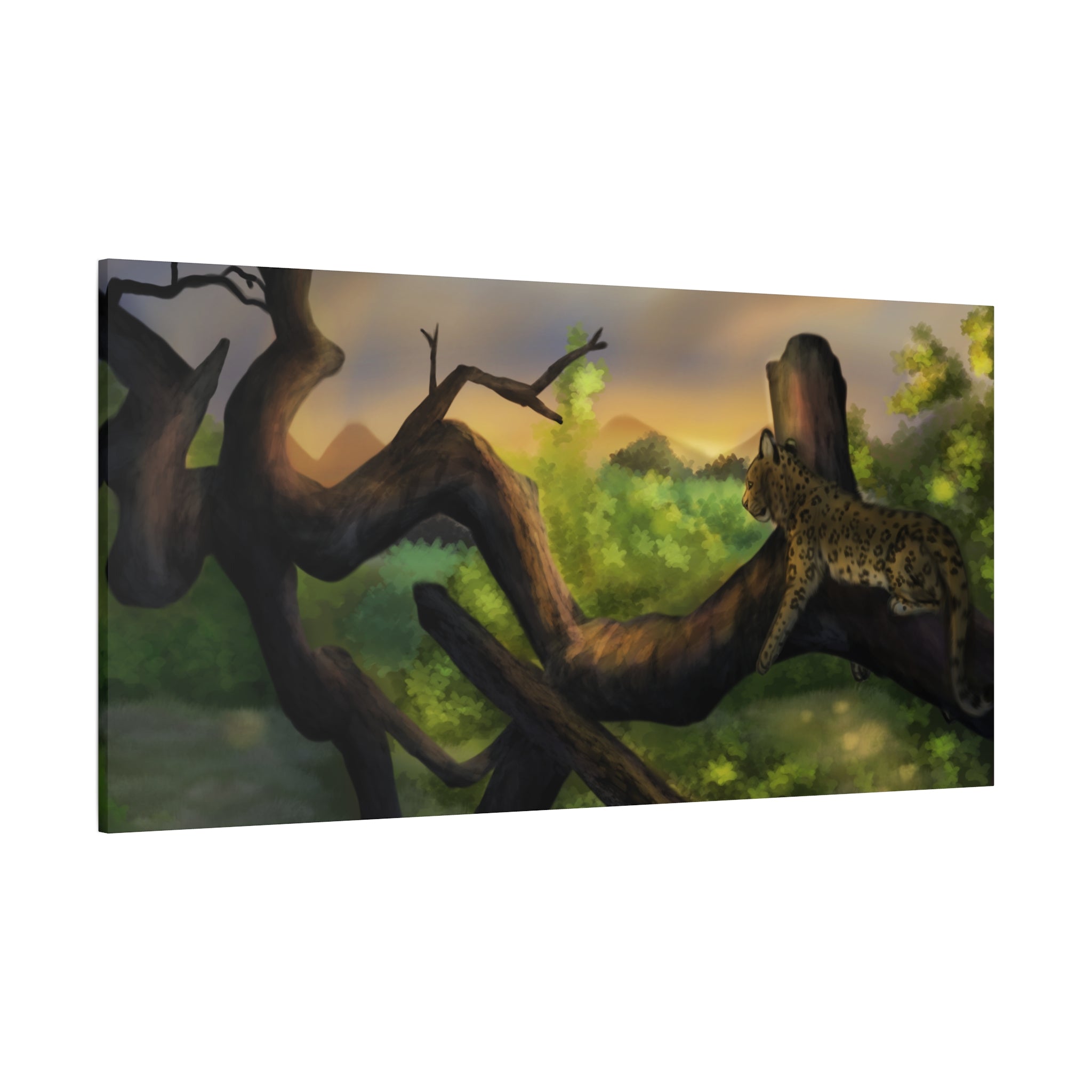 Leopard Landscape Matte Canvas, Stretched, 1.25"