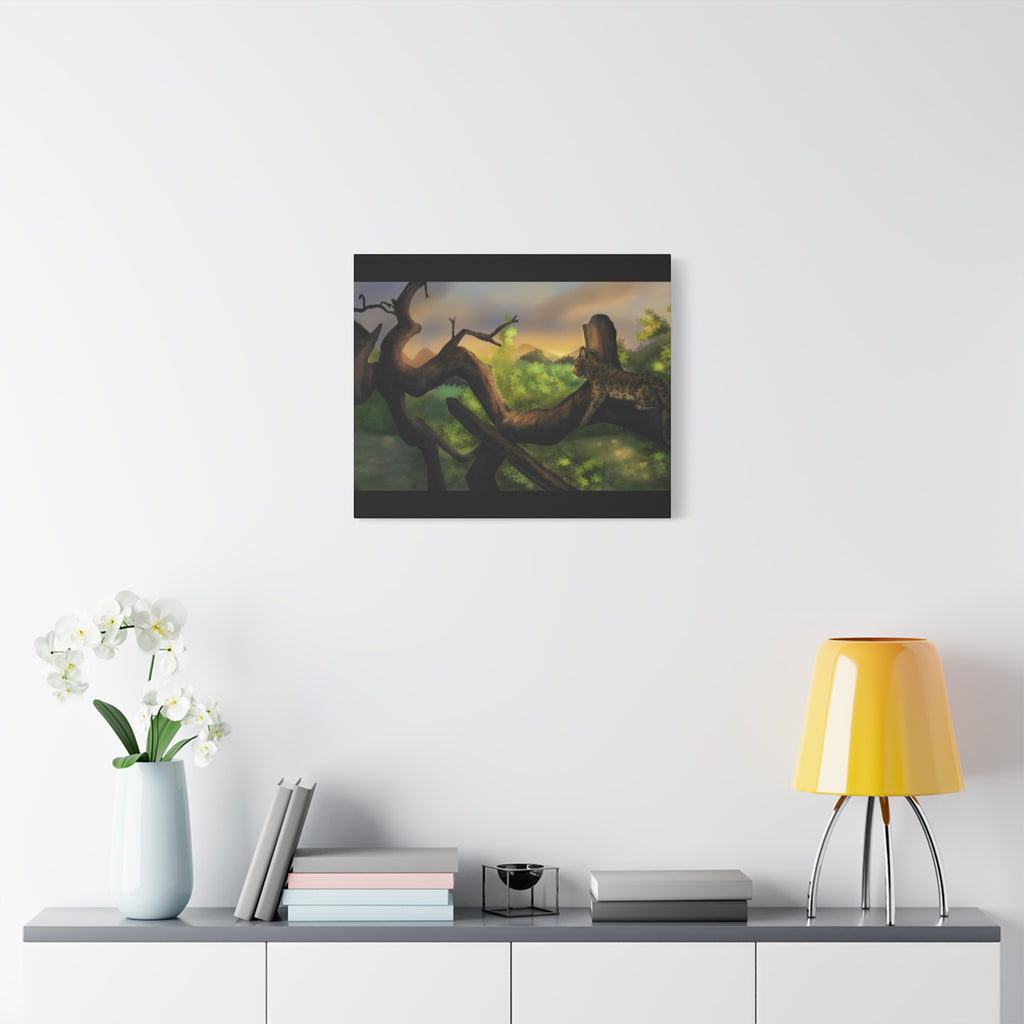 Leopard Landscape Matte Canvas, Stretched, 1.25"