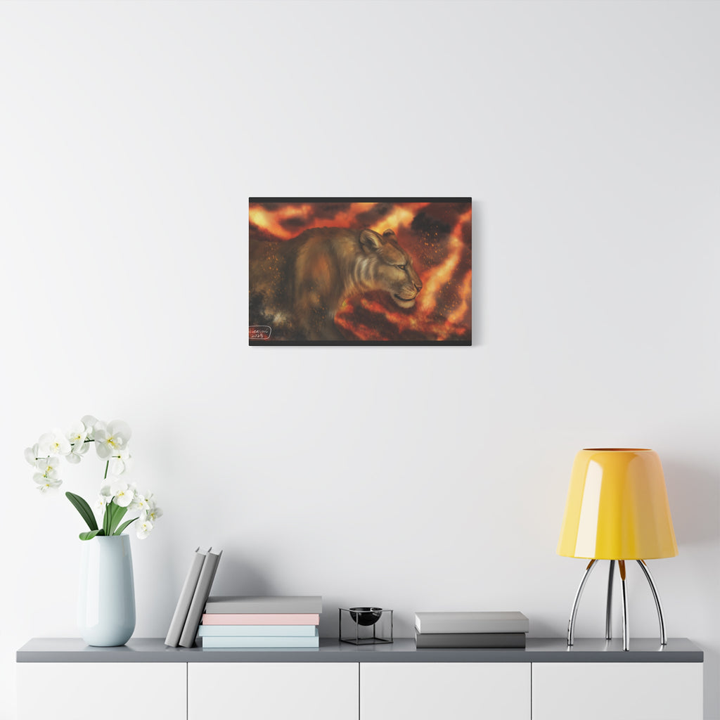 Fire lion Canvas, Stretched, 1.25"