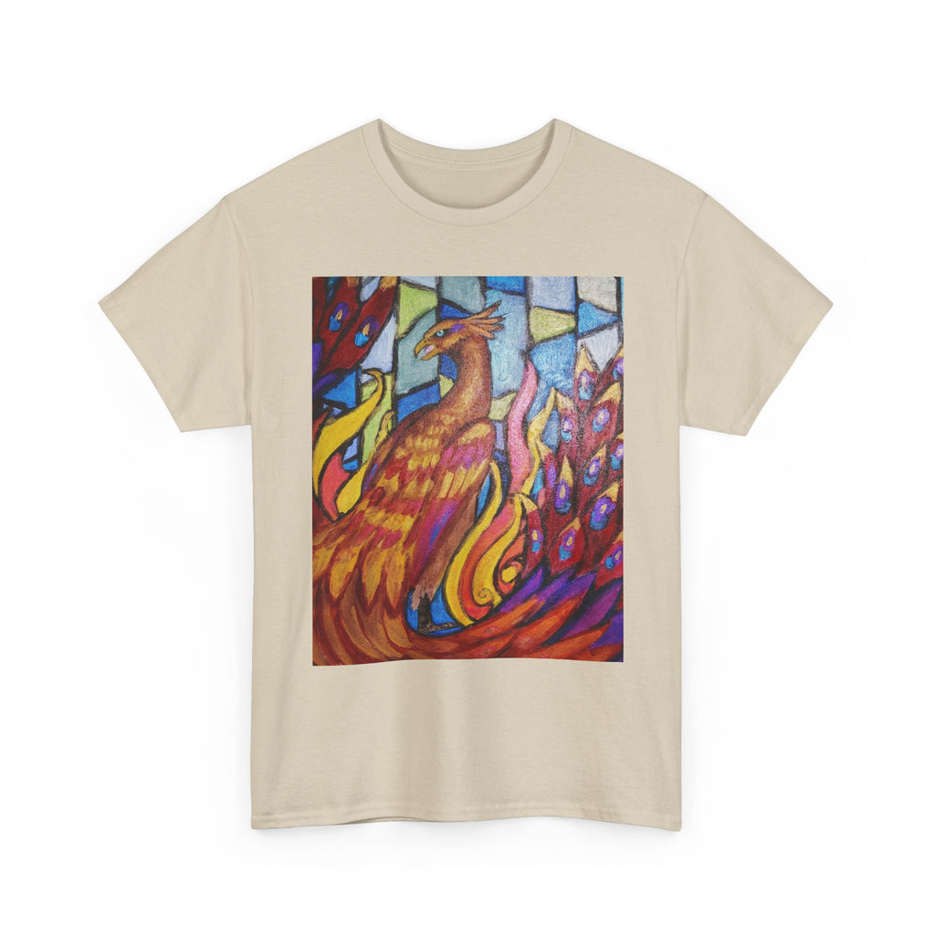 Stained Glass Phoenix heavy Cotton Tee