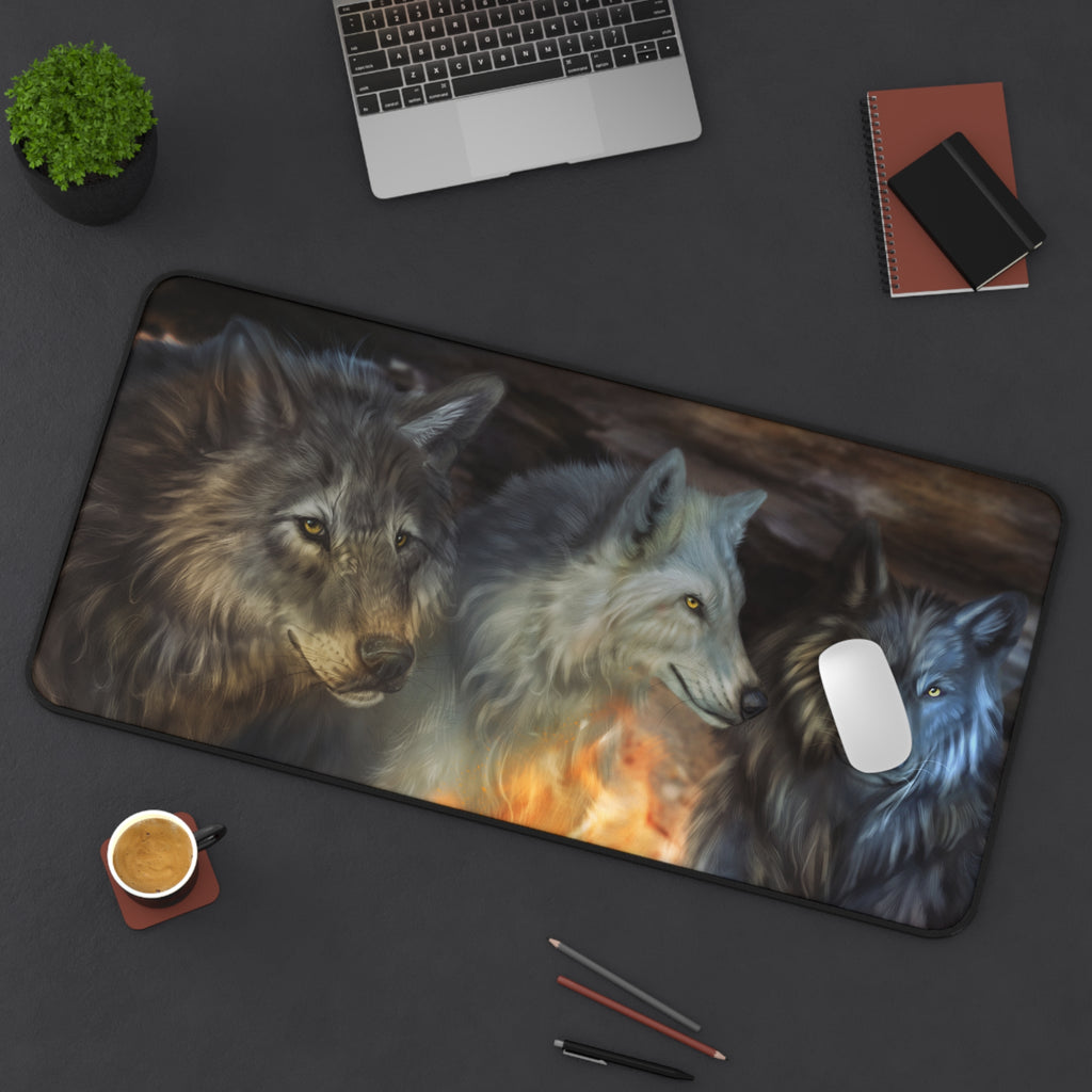 Fire Wolves 16x32 Desk Mat