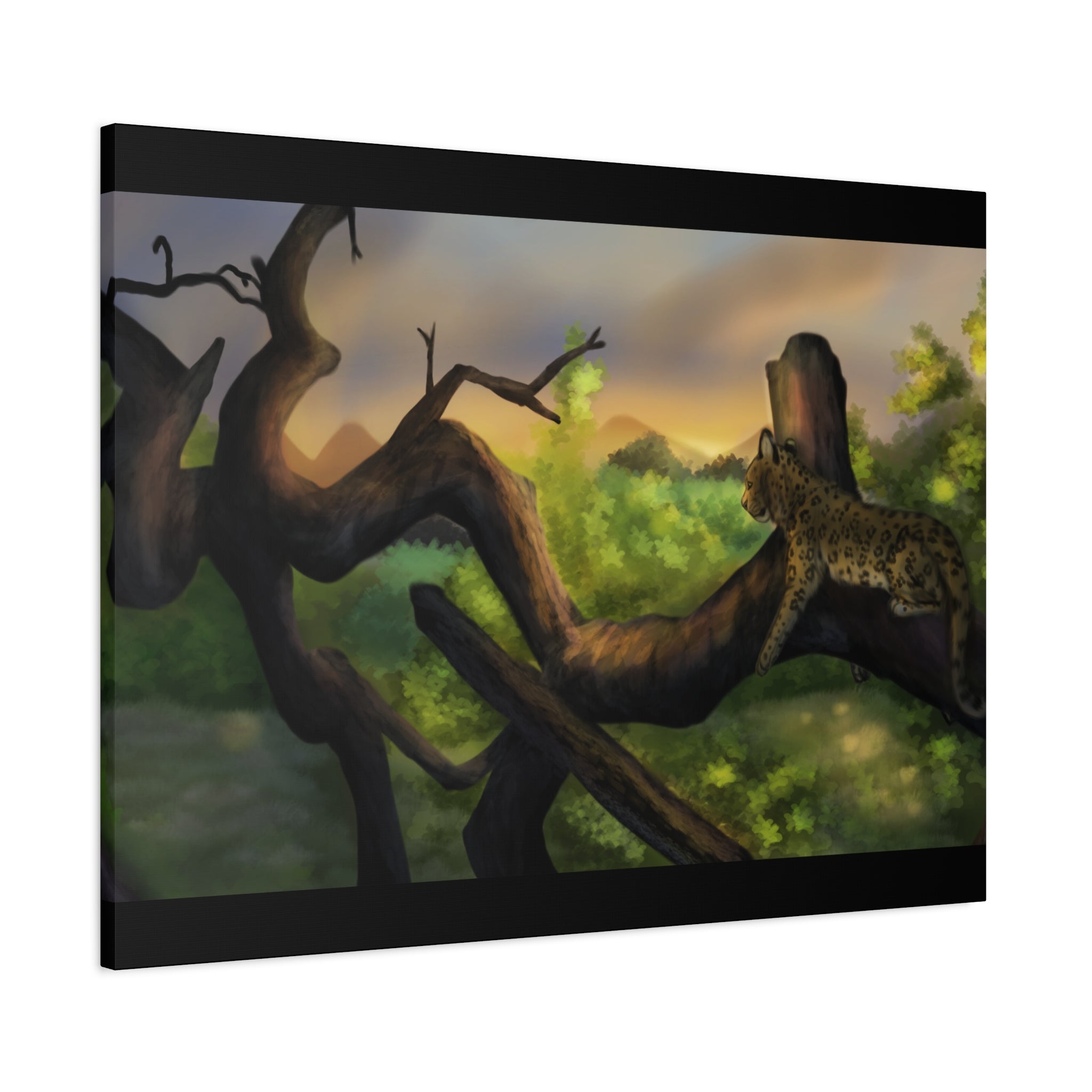 Leopard Landscape Matte Canvas, Stretched, 1.25"
