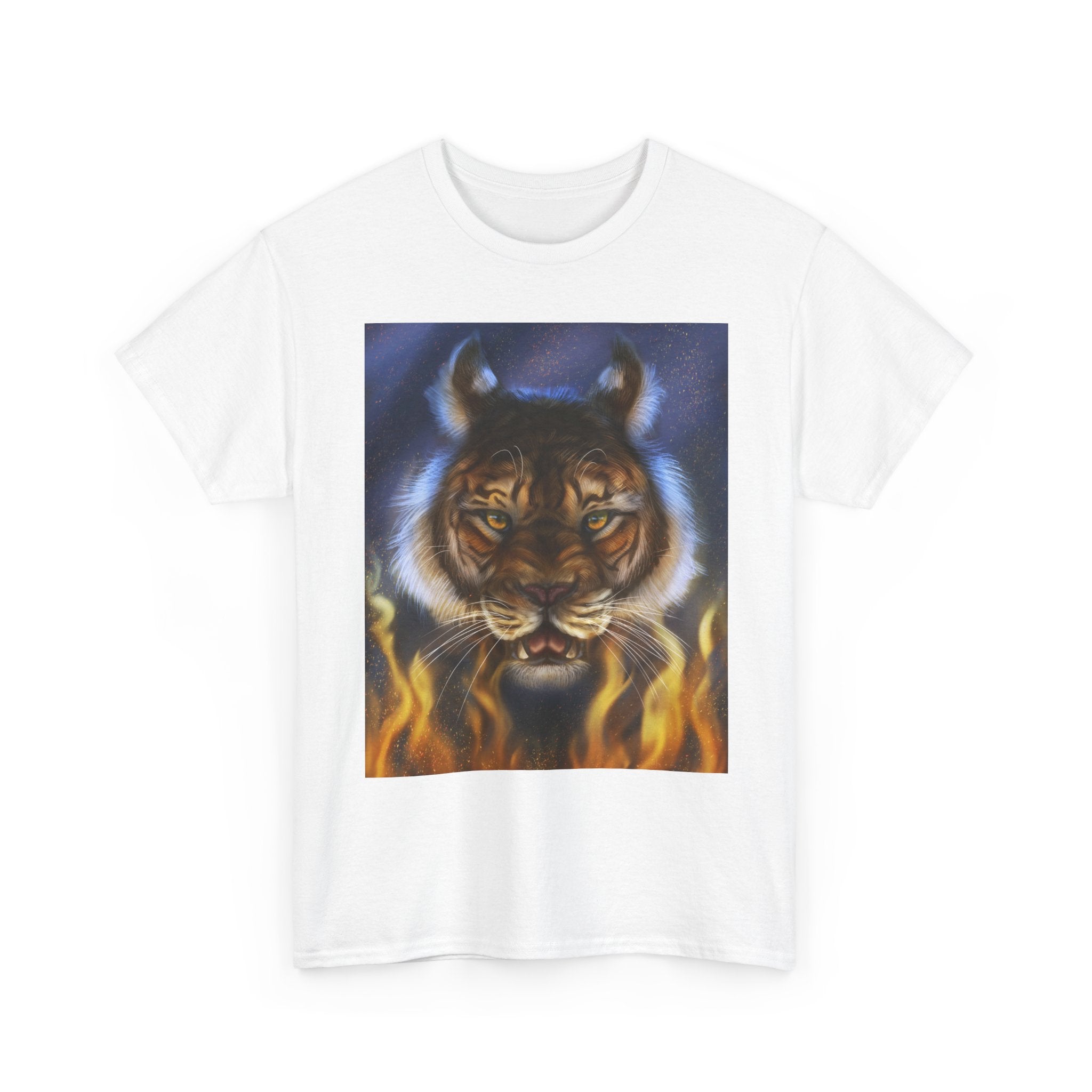 Tiger Flames Heavy Cotton Tee