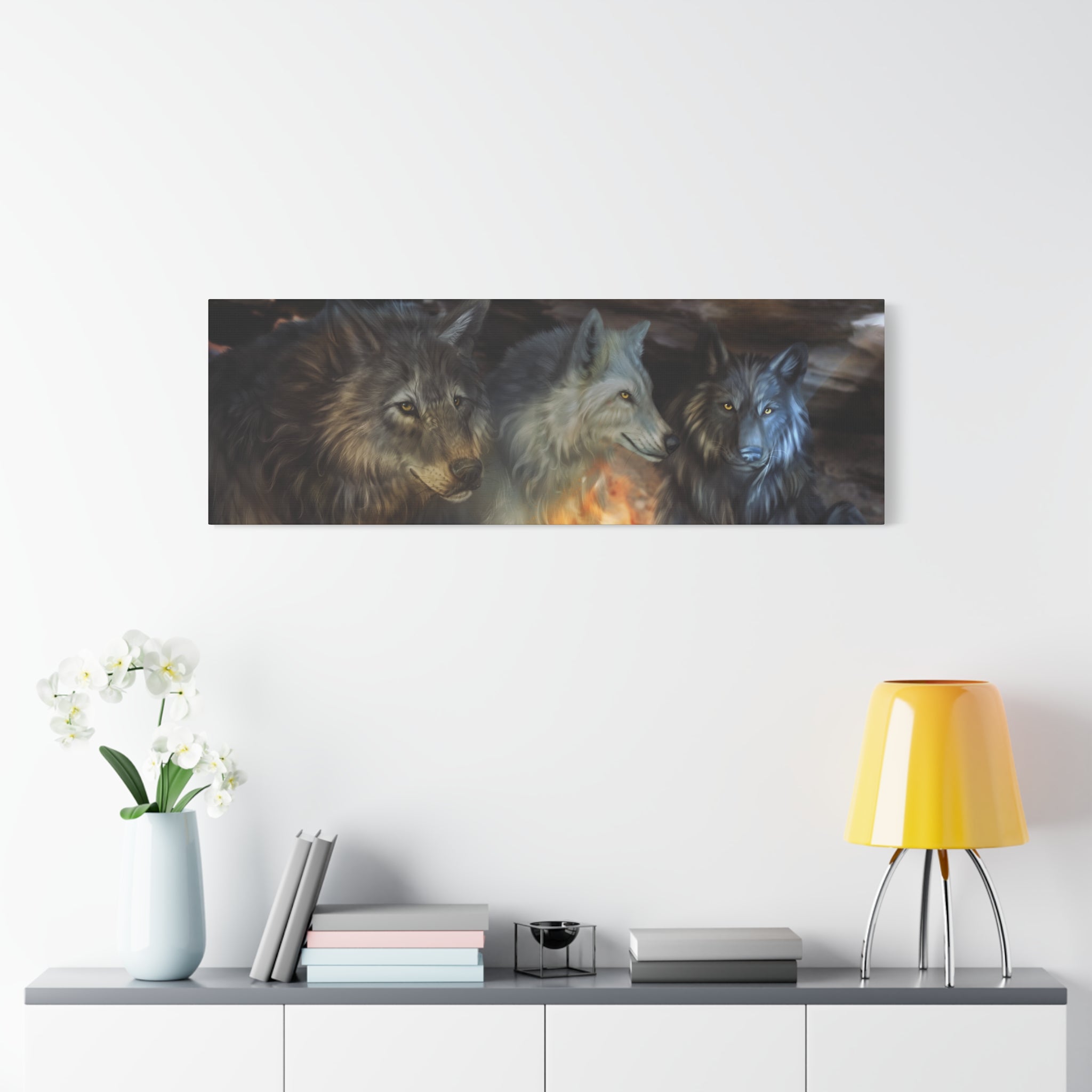 Fire Wolves Matte Canvas, Stretched, 1.25"