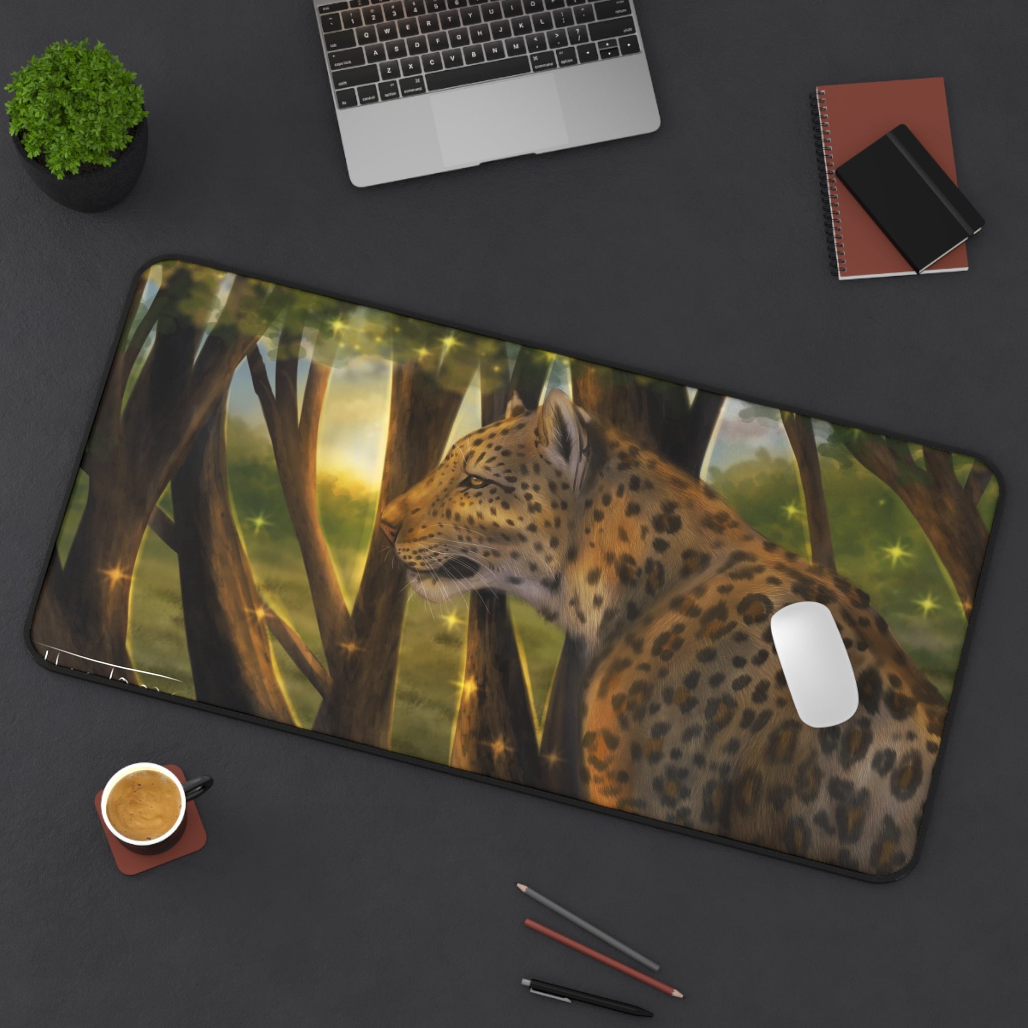 Leopard Sunset 16x32 Desk Mat