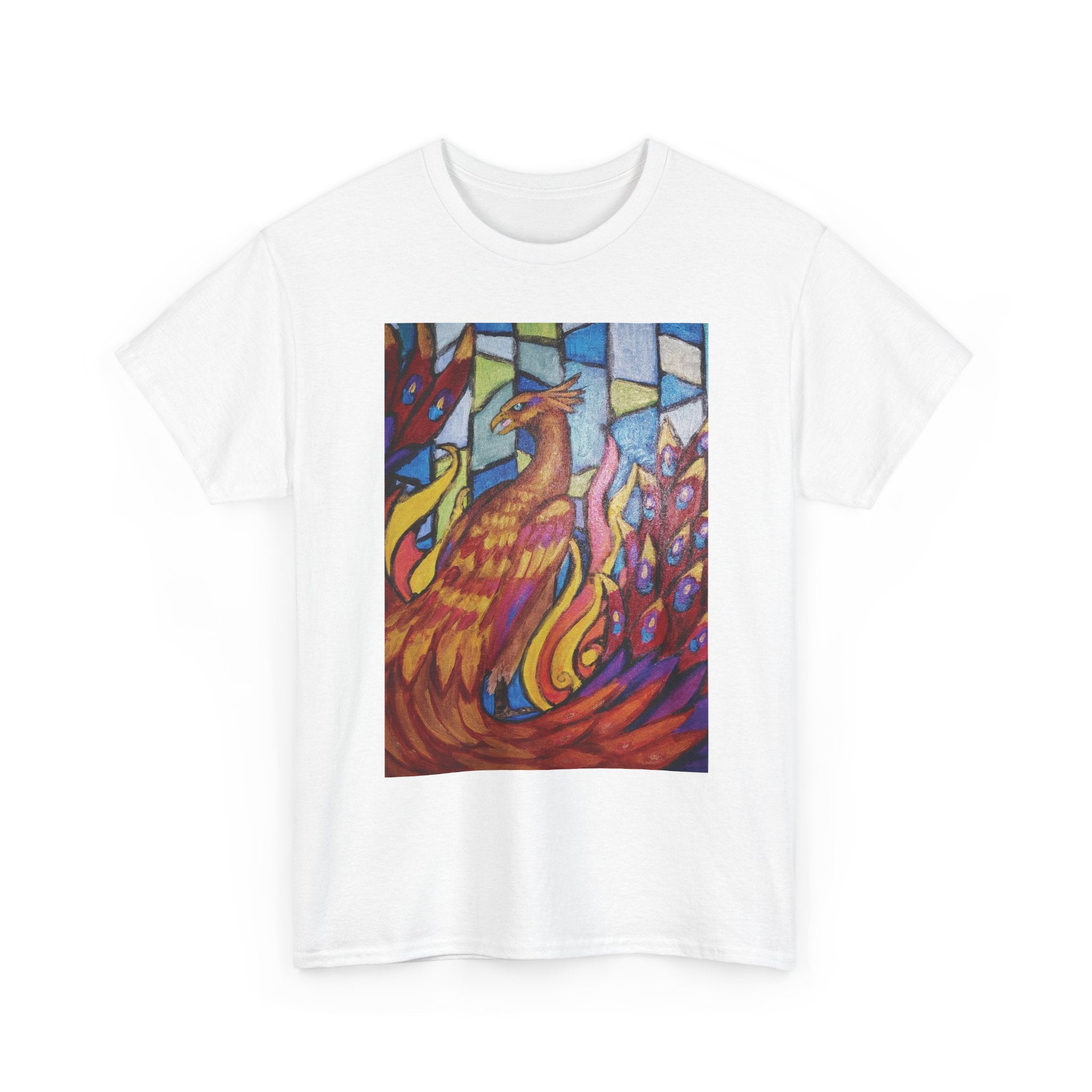 Stained Glass Phoenix Heavy Cotton Tee