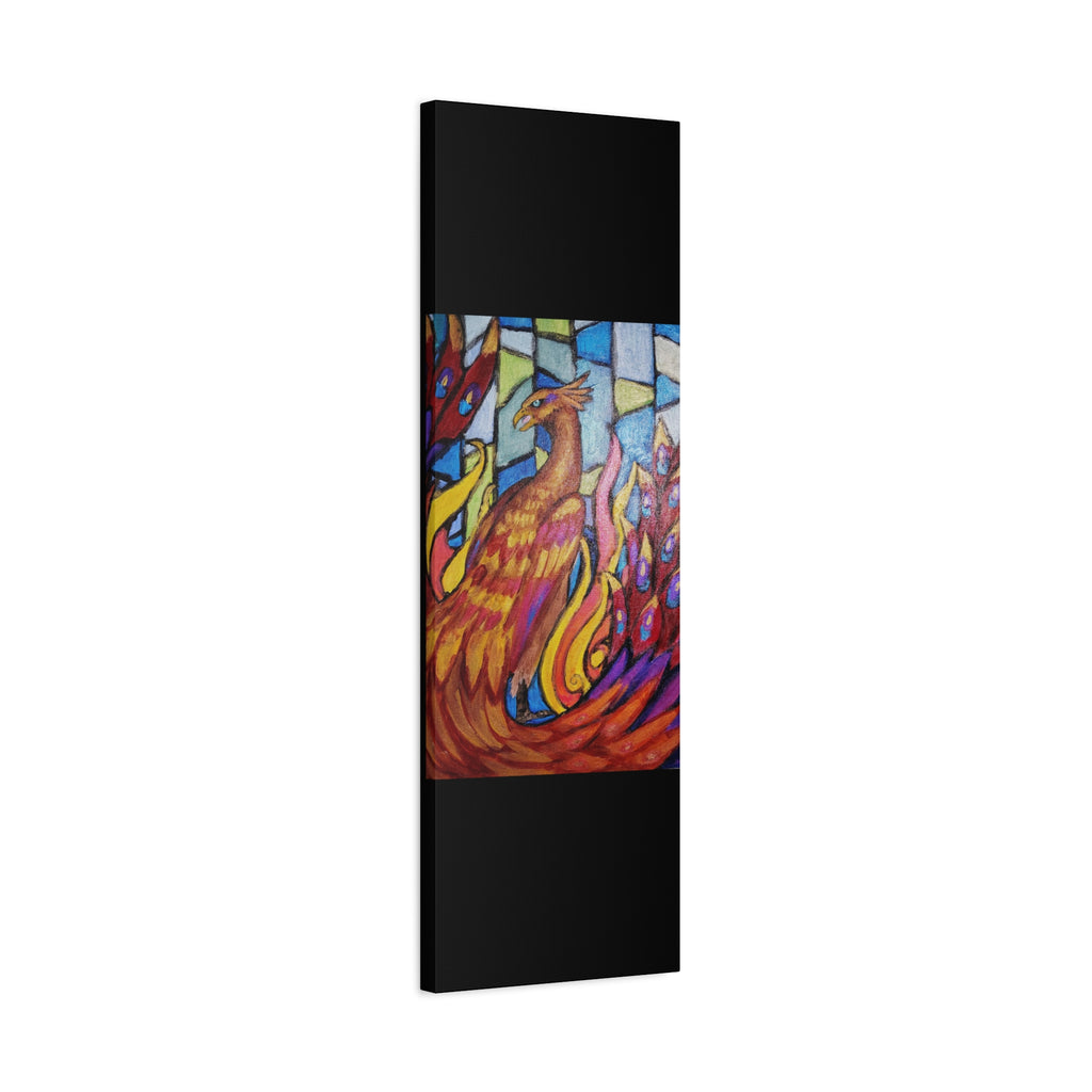 STAINED GLASS PHOENIX Stretched, 1.25"