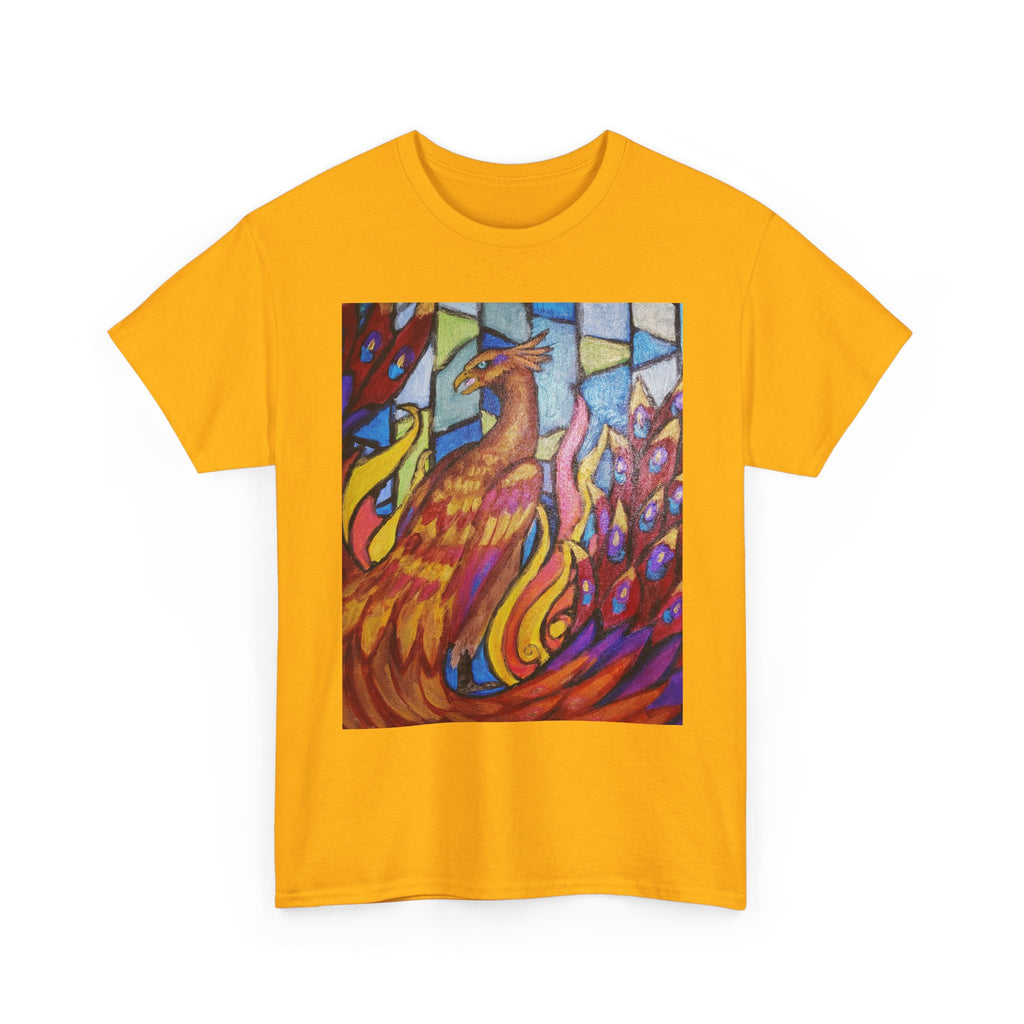 Stained Glass Phoenix heavy Cotton Tee