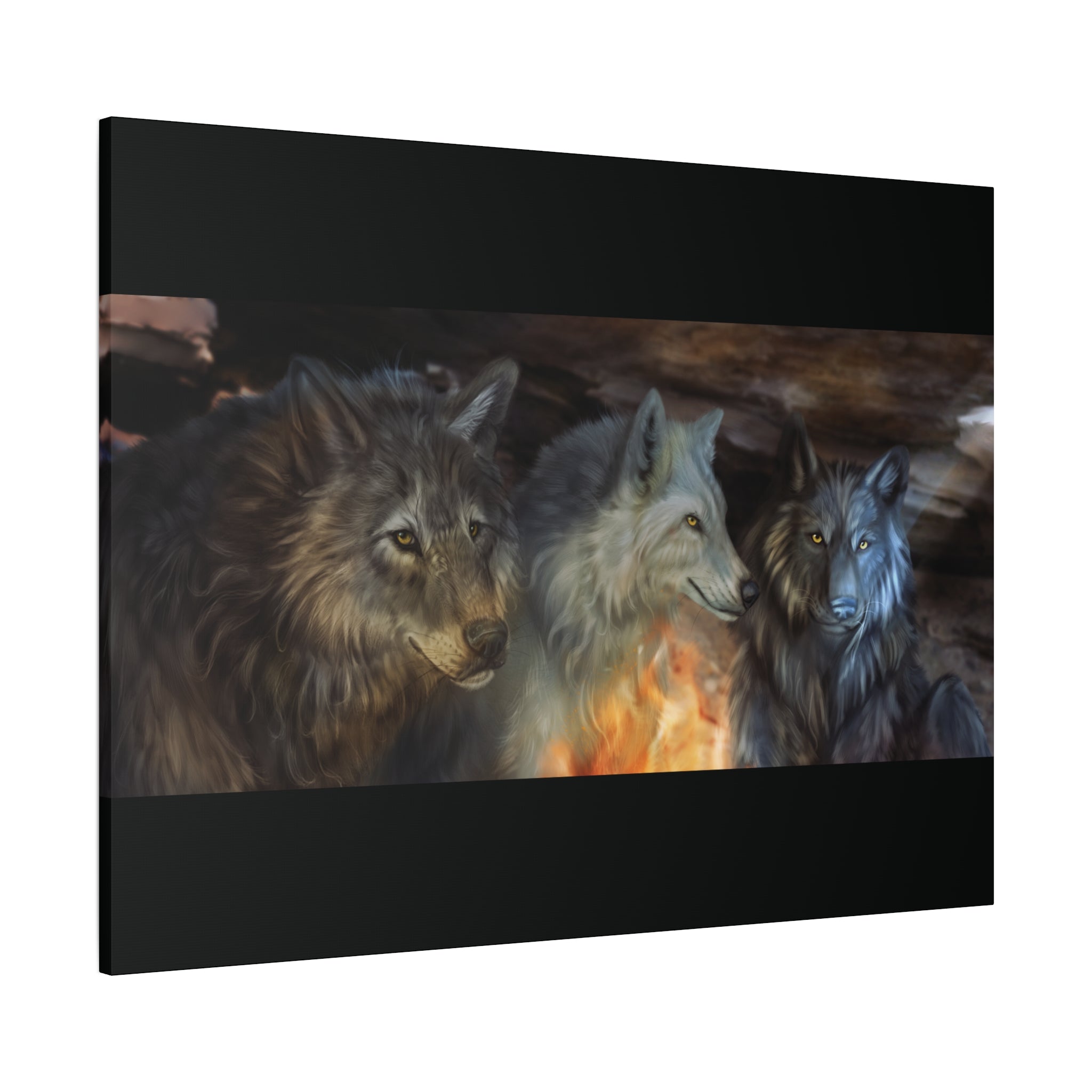 Fire Wolves Matte Canvas, Stretched, 1.25"