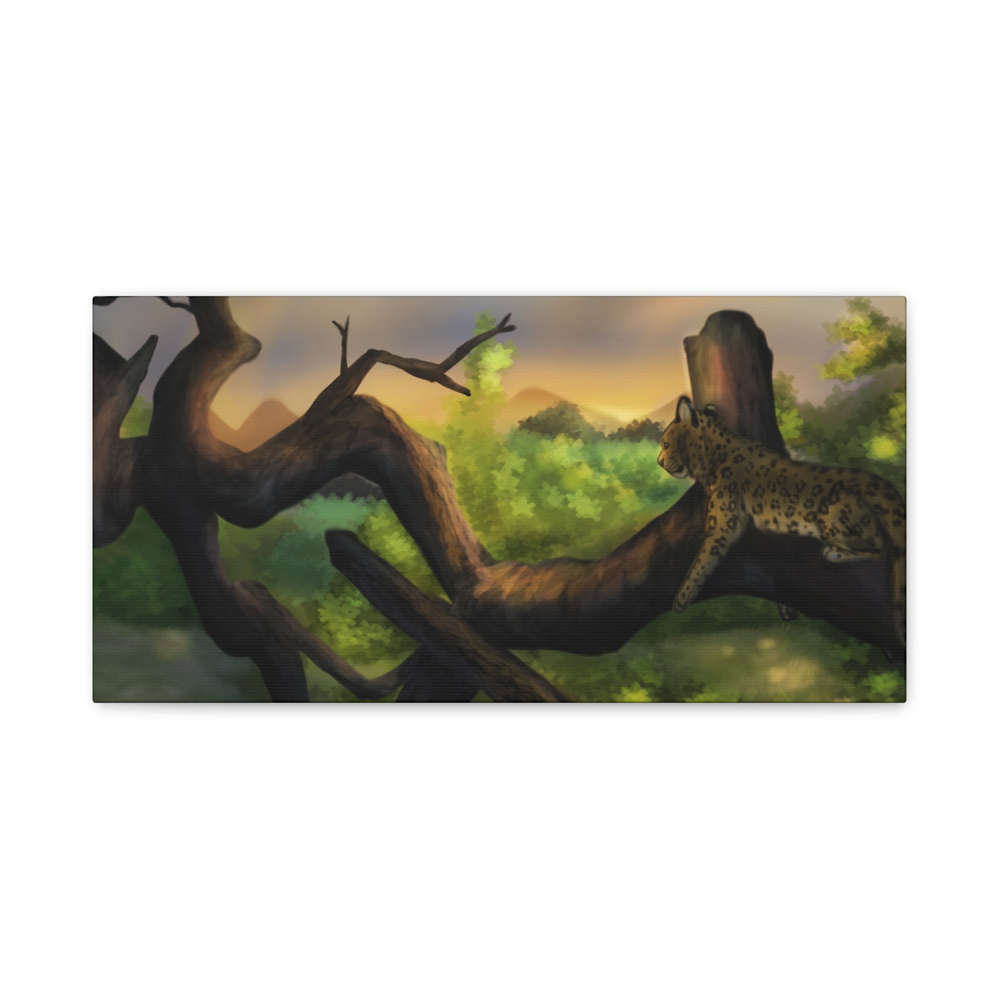 Leopard Landscape Matte Canvas, Stretched, 1.25"