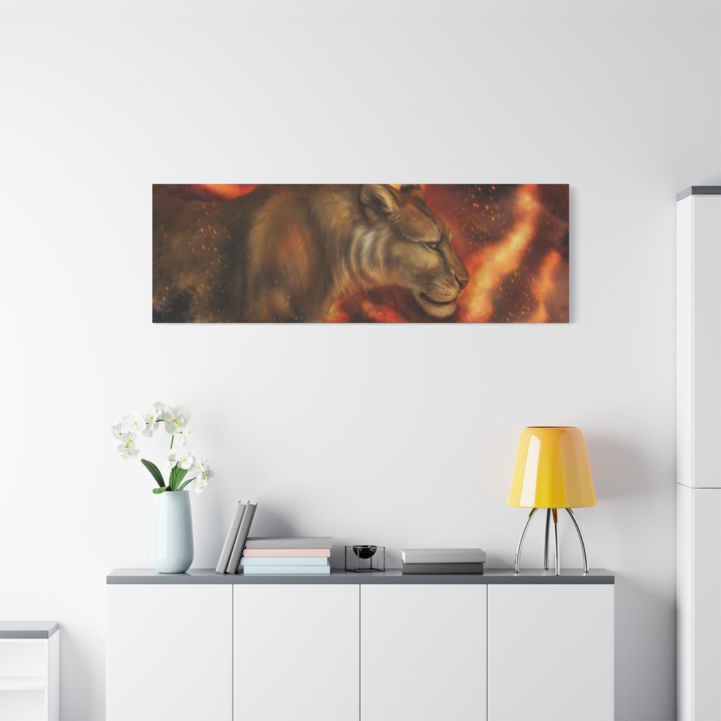 Fire lion Canvas, Stretched, 1.25"