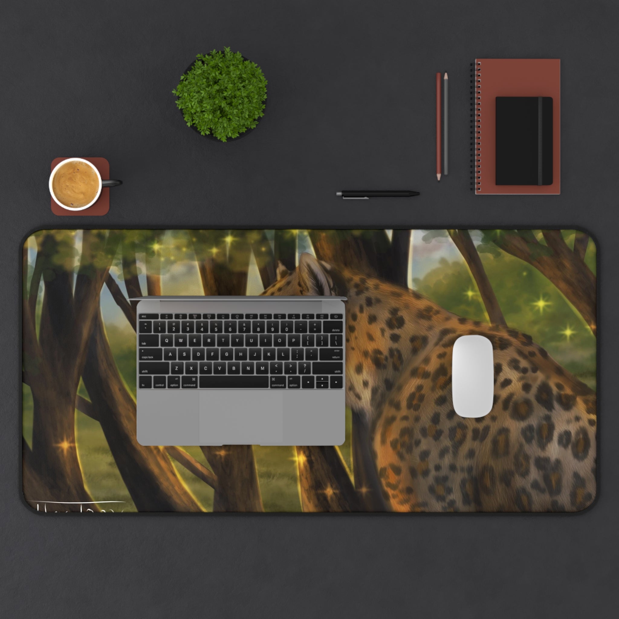 Leopard Sunset 16x32 Desk Mat
