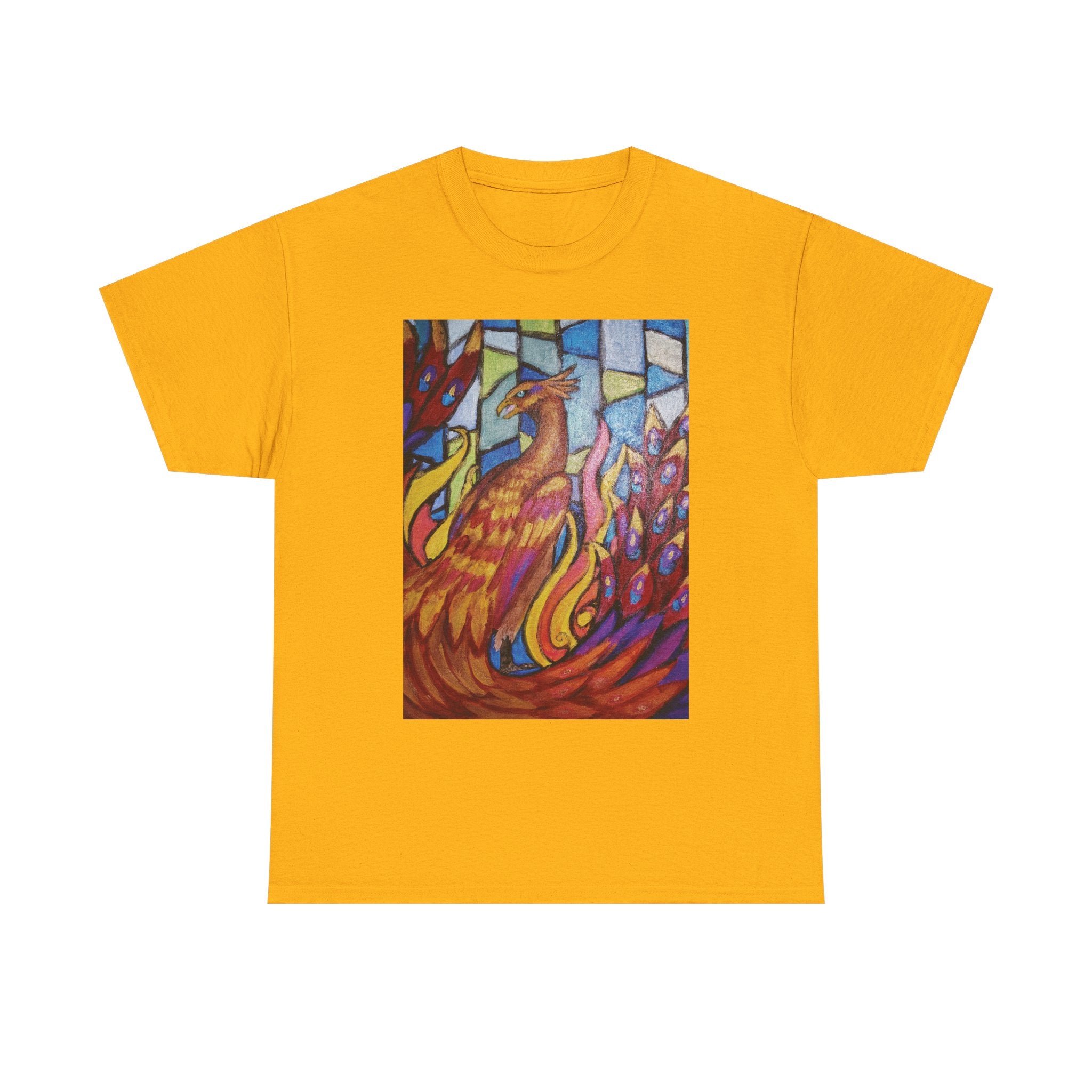 Stained Glass Phoenix Heavy Cotton Tee