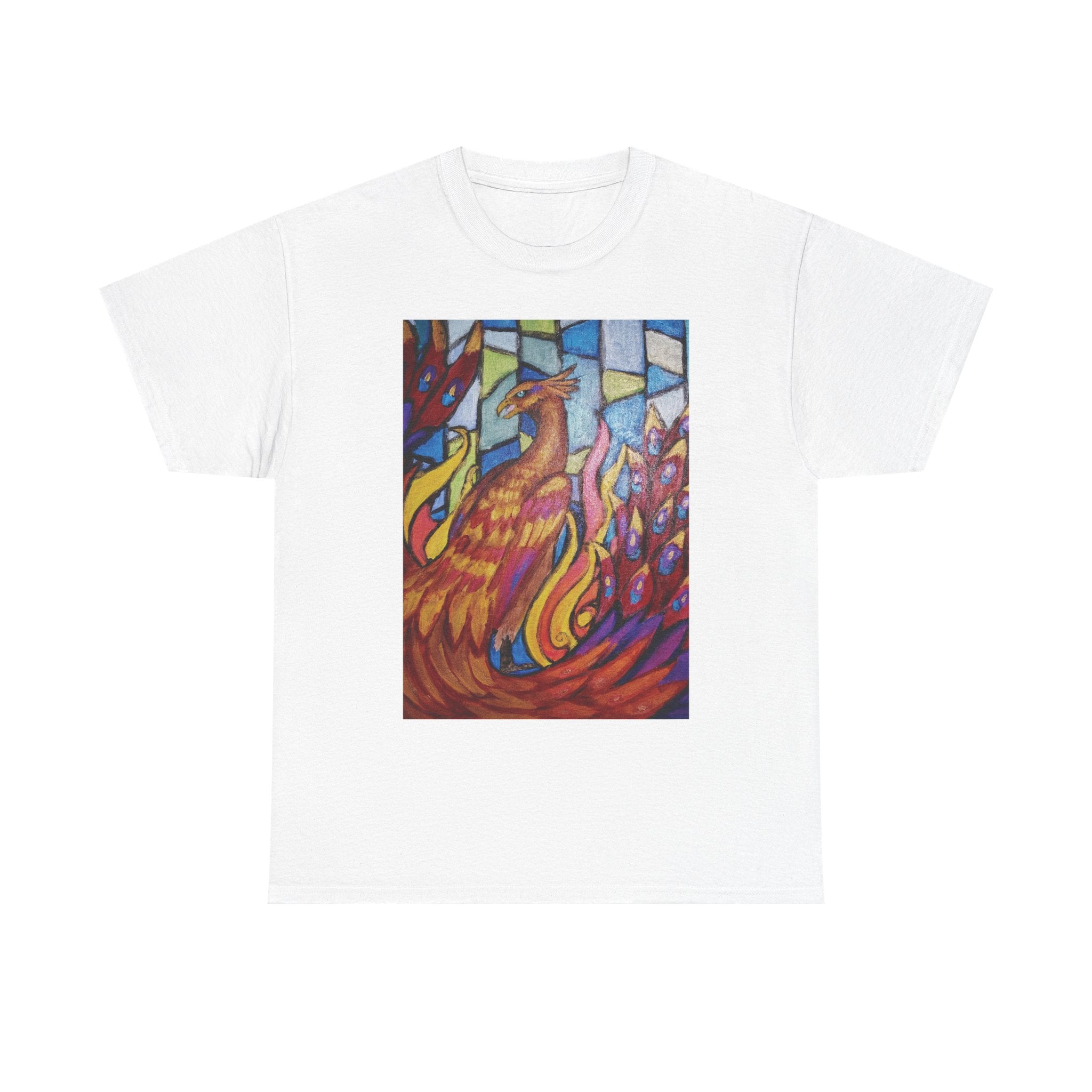 Stained Glass Phoenix Heavy Cotton Tee