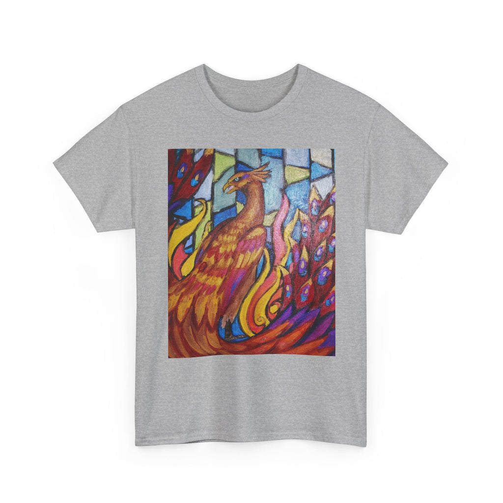 Stained Glass Phoenix heavy Cotton Tee