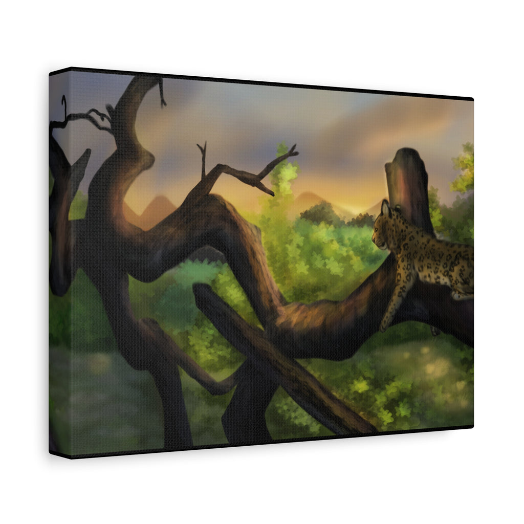 Leopard Landscape Matte Canvas, Stretched, 1.25"