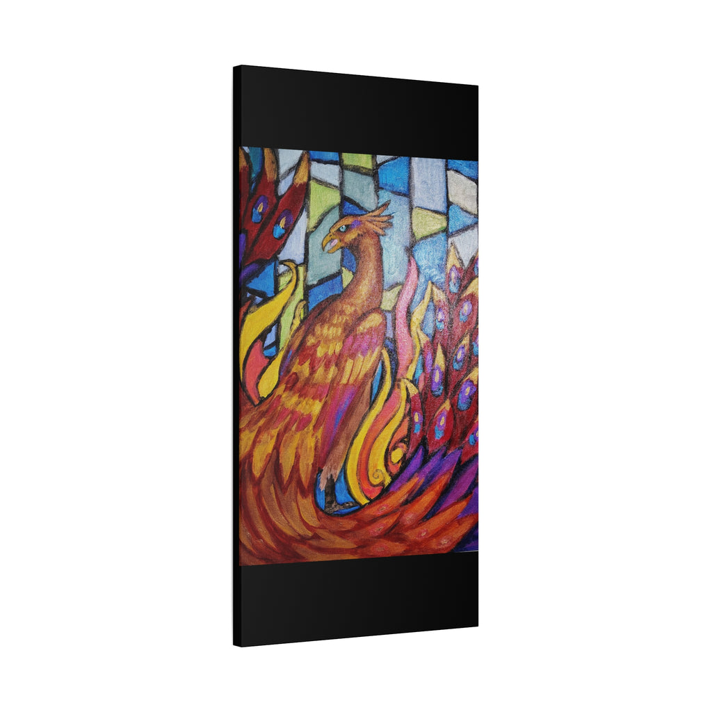 STAINED GLASS PHOENIX Stretched, 1.25"