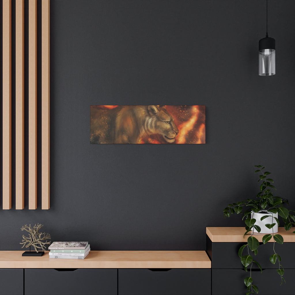 Fire lion Canvas, Stretched, 1.25"
