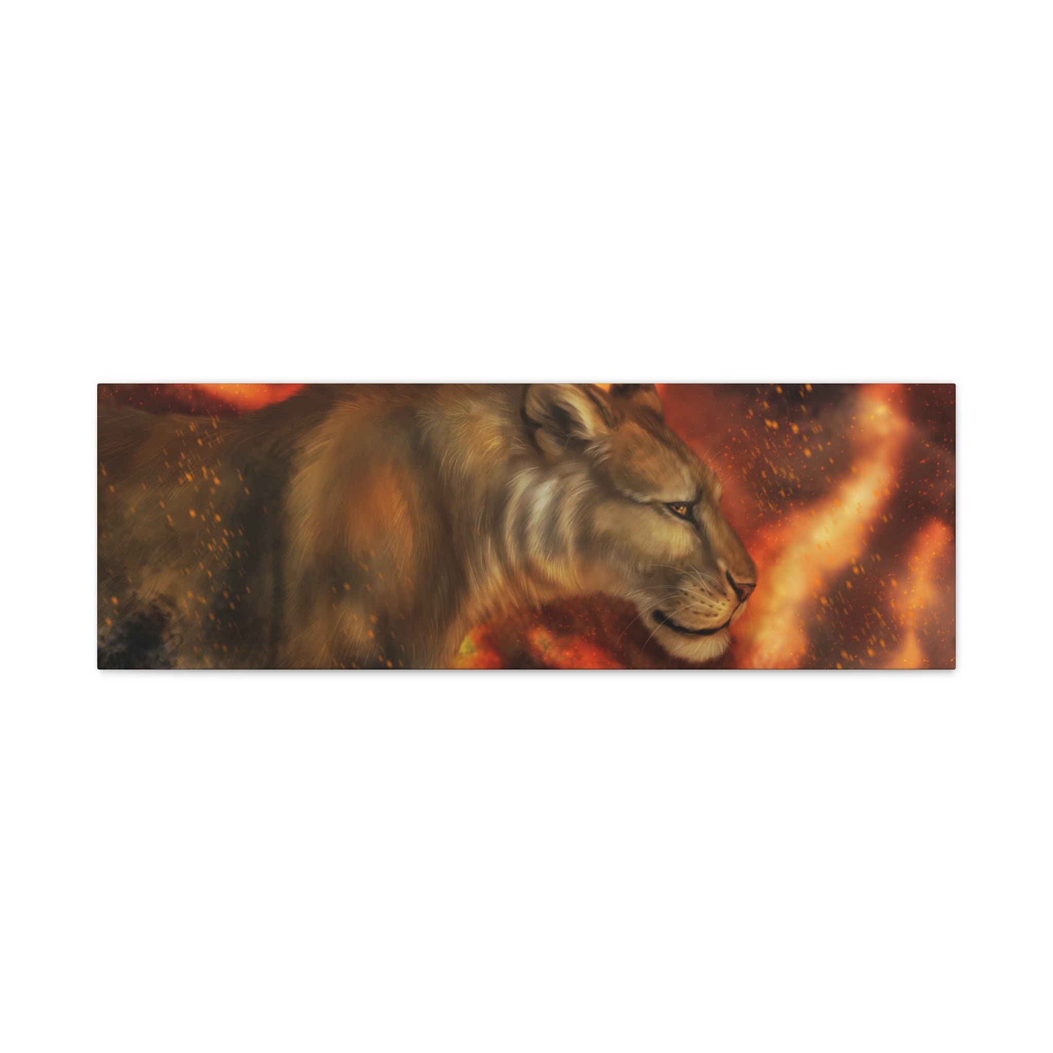 Fire lion Canvas, Stretched, 1.25"