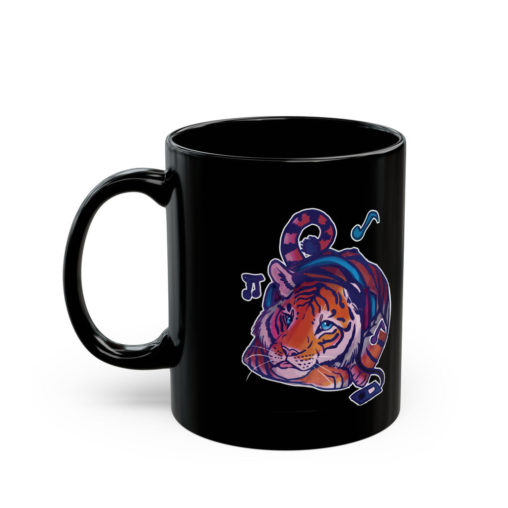 Black  Music Cat Mug (15oz)