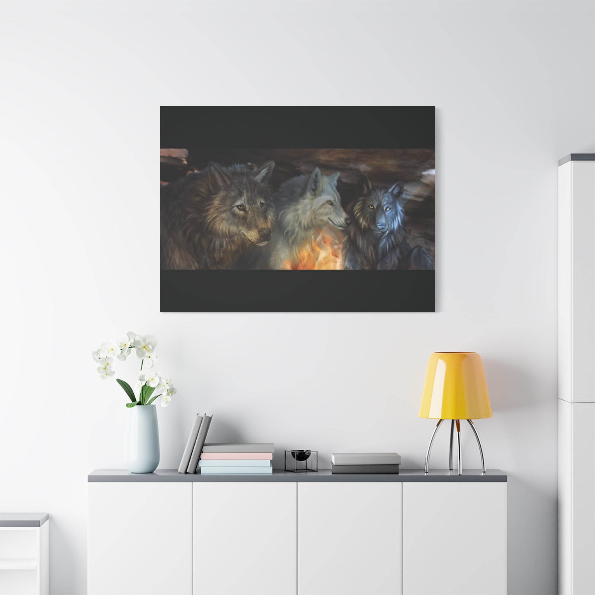 Fire Wolves Matte Canvas, Stretched, 1.25"