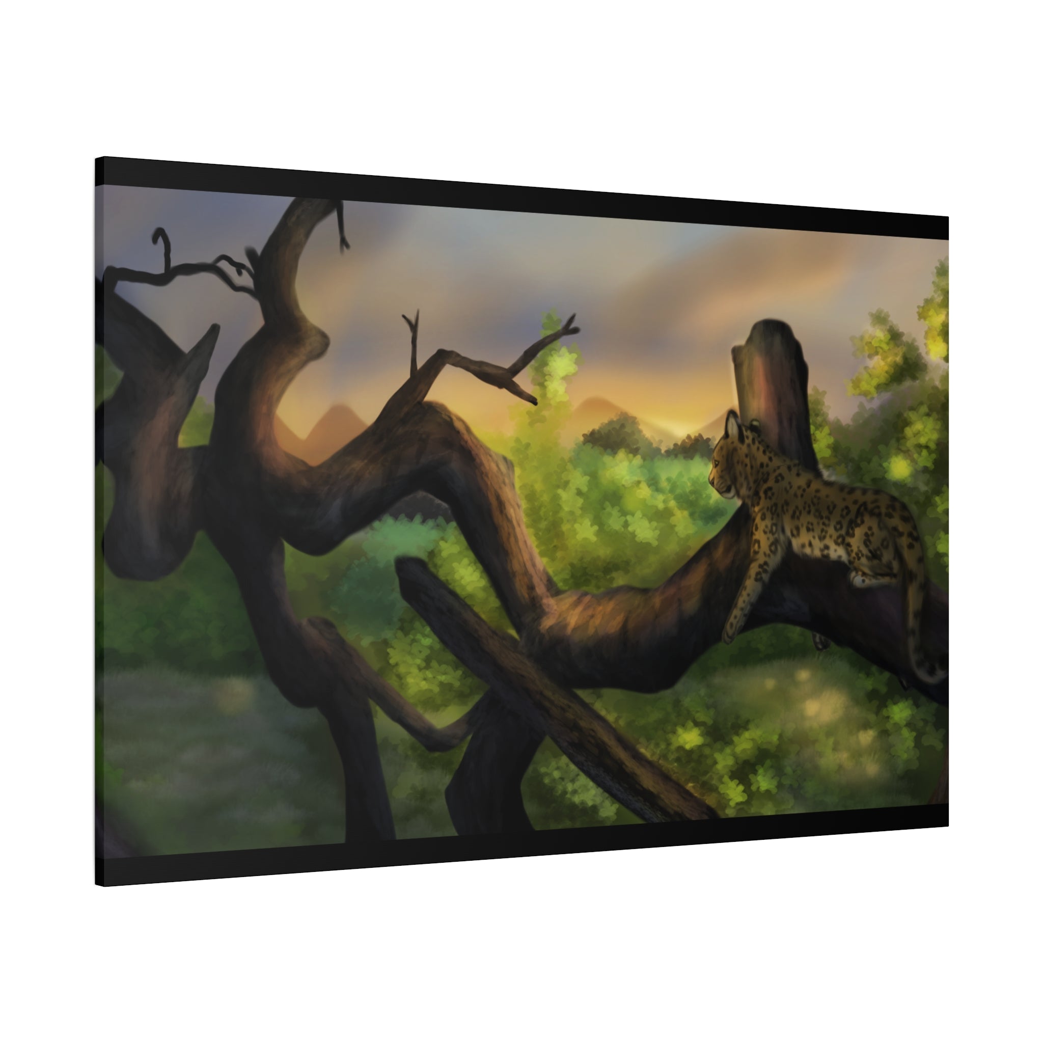 Leopard Landscape Matte Canvas, Stretched, 1.25"