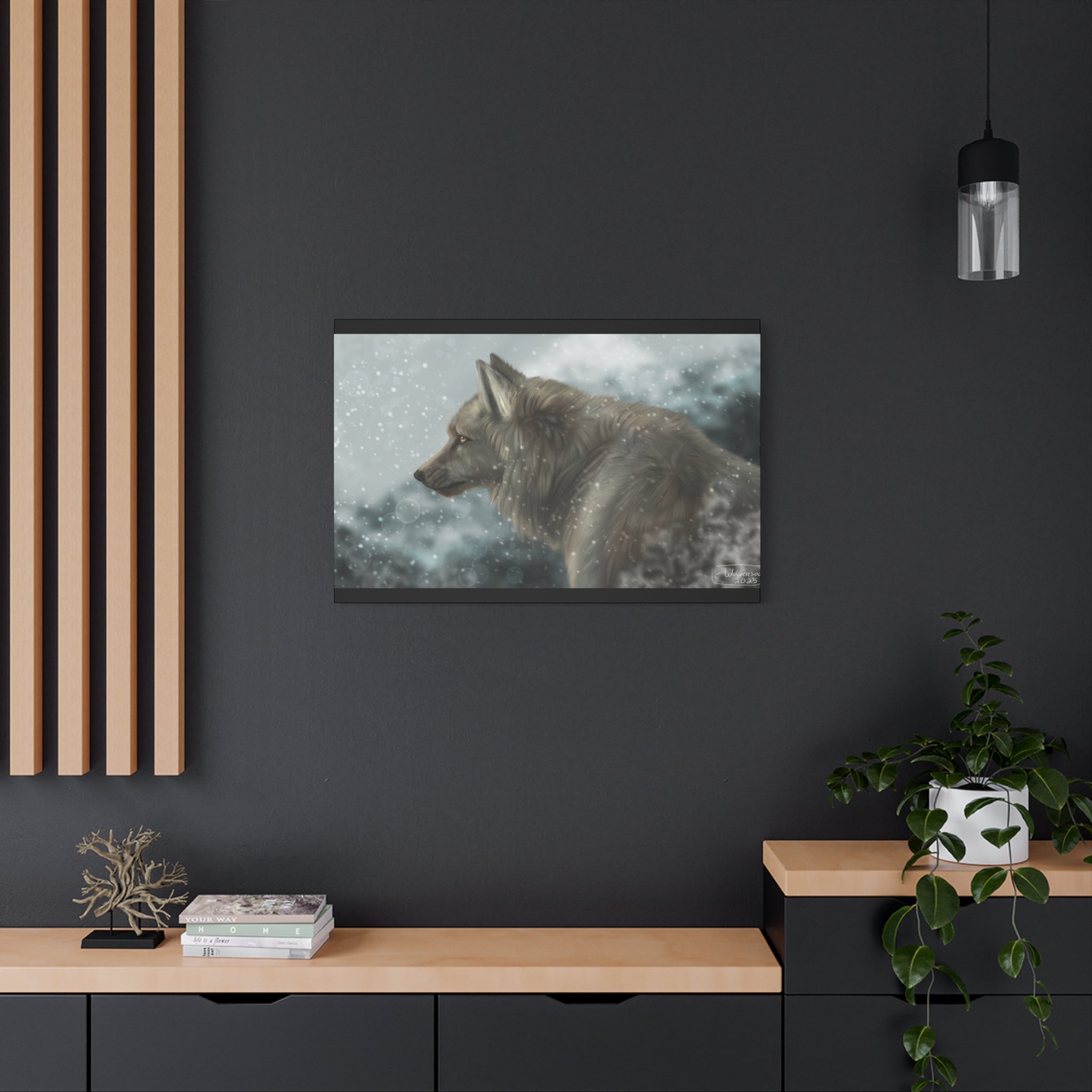 Lone Wolf Matte Canvas, Stretched, 1.25"