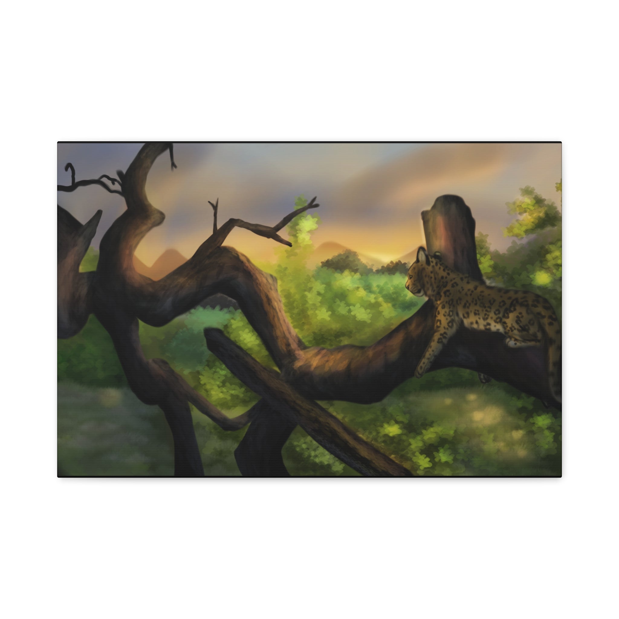 Leopard Landscape Matte Canvas, Stretched, 1.25"