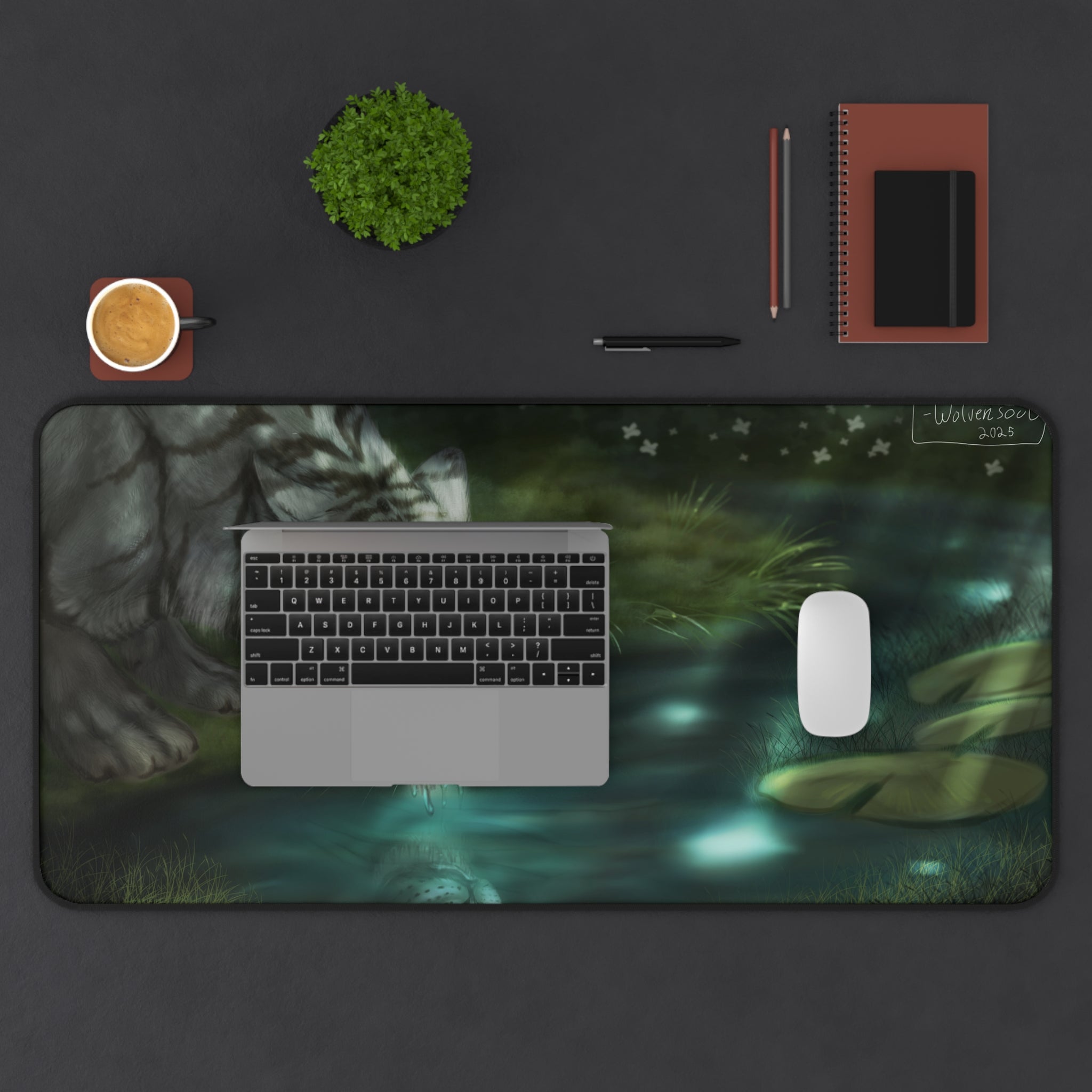 Tiger Reflection 16x32 Desk Mat