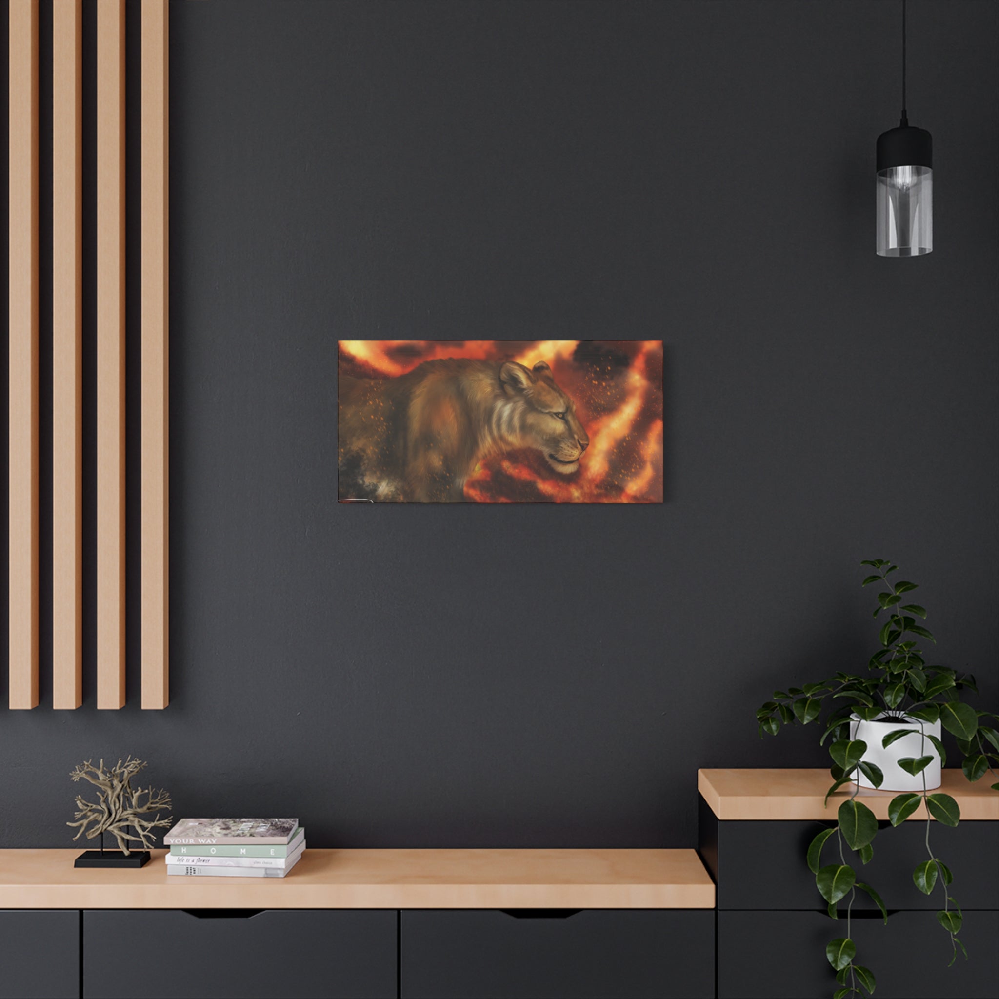 Fire lion Canvas, Stretched, 1.25"